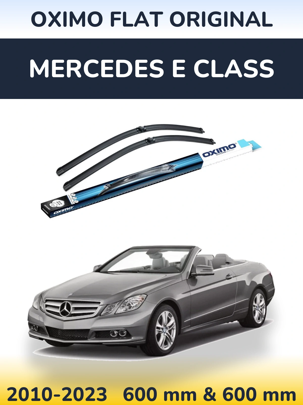 Sada předních stěračů Oximo Flat Original 600 a 600 mm pro Mercedes E Class 2010-2023