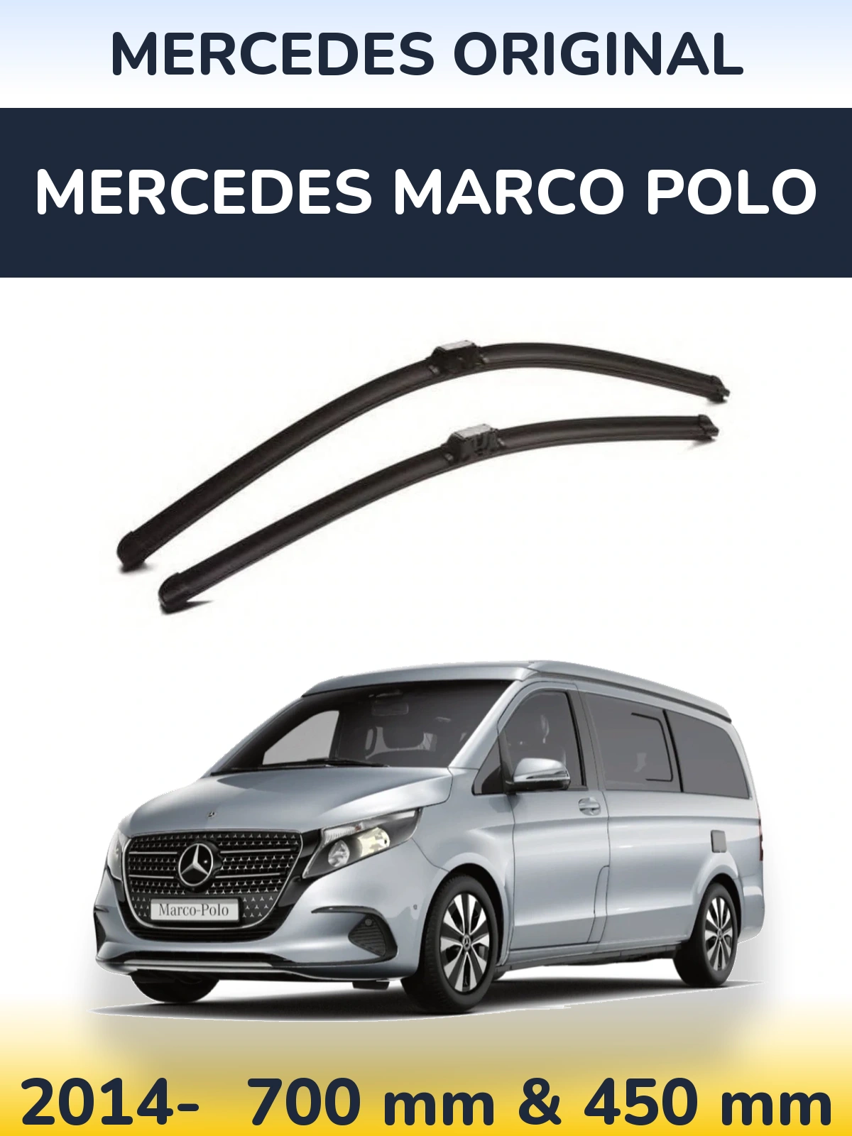 Sada předních stěračů Mercedes OEM Mercedes Original 700 a 450 mm pro Mercedes Marco Polo 2014-2026