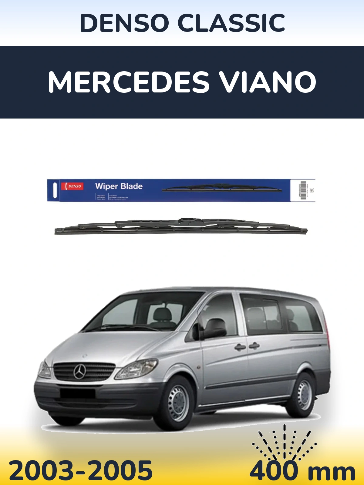 Zadní stěrač Denso Classic 400 mm pro Mercedes Viano 2003-2005