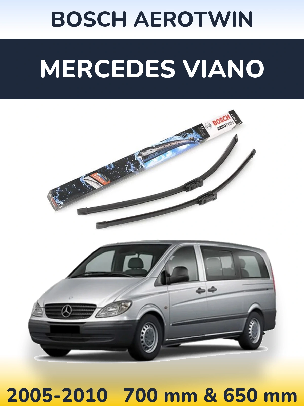 Комплект передніх щіток BOSCH AeroTwin 700 & 650 мм для Mercedes Viano 2005-2010