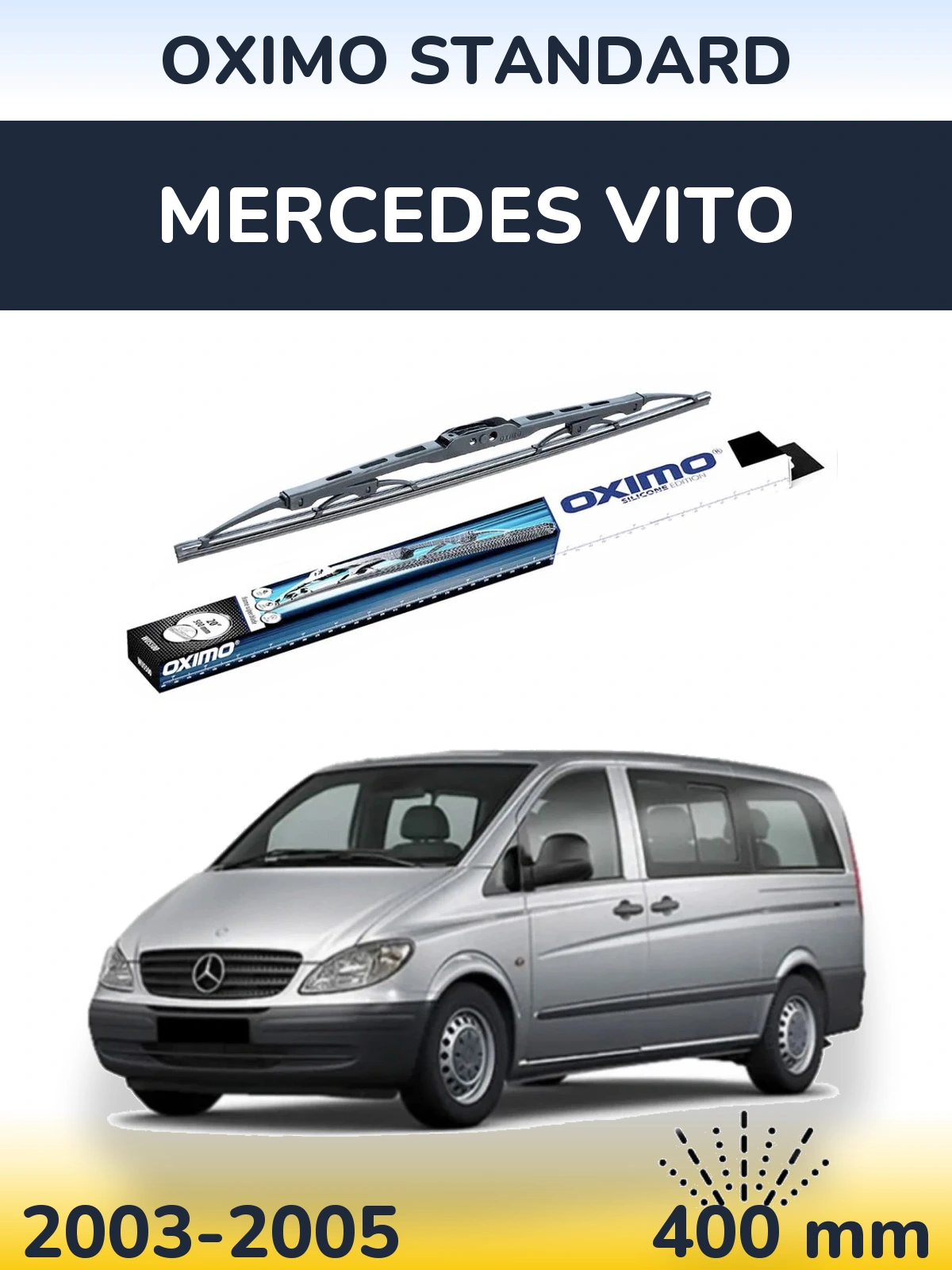 Zadní stěrač Oximo Standard 400 mm pro Mercedes Vito 2003-2005