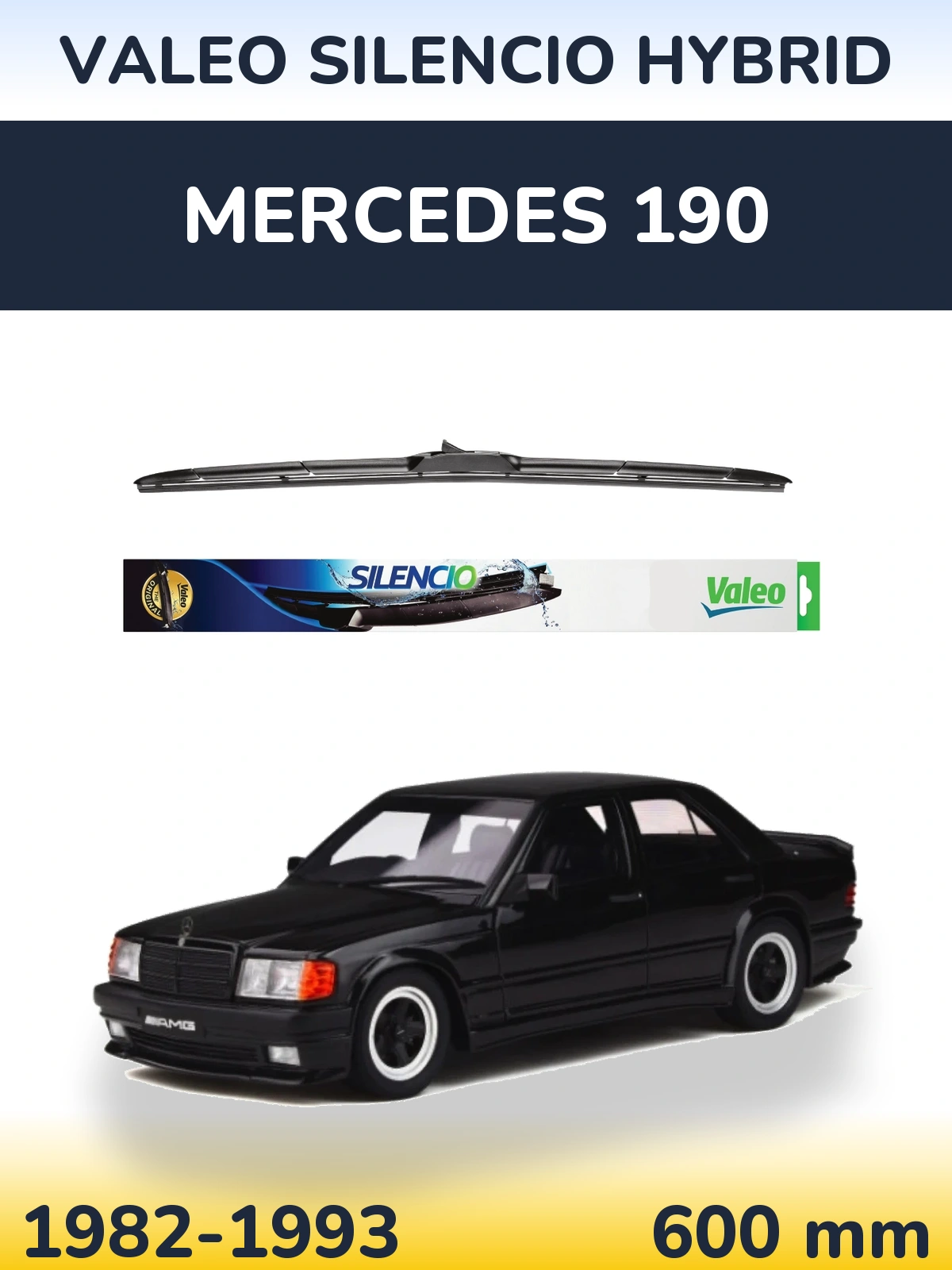 Přední stěrač Valeo Silencio Hybrid 600 mm pro Mercedes 190 1982-1993