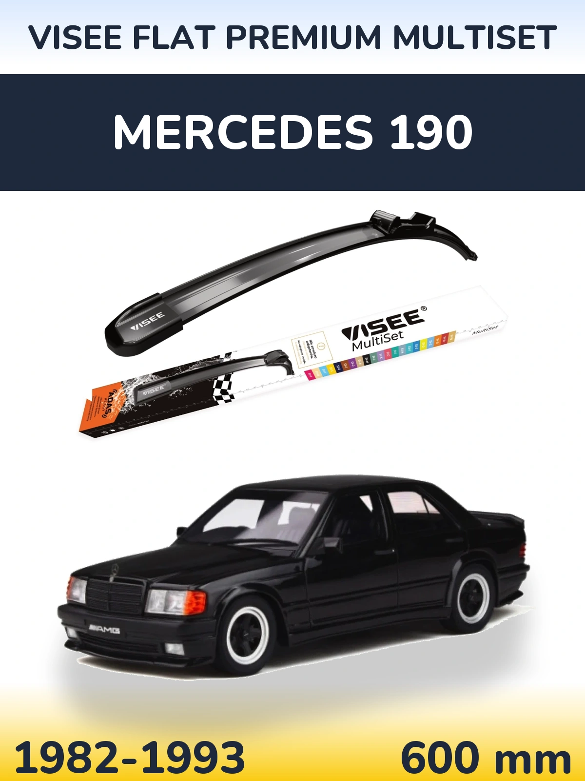 Přední stěrač VISEE FLAT PREMIUM MultiSet 600 mm pro Mercedes 190 1982-1993