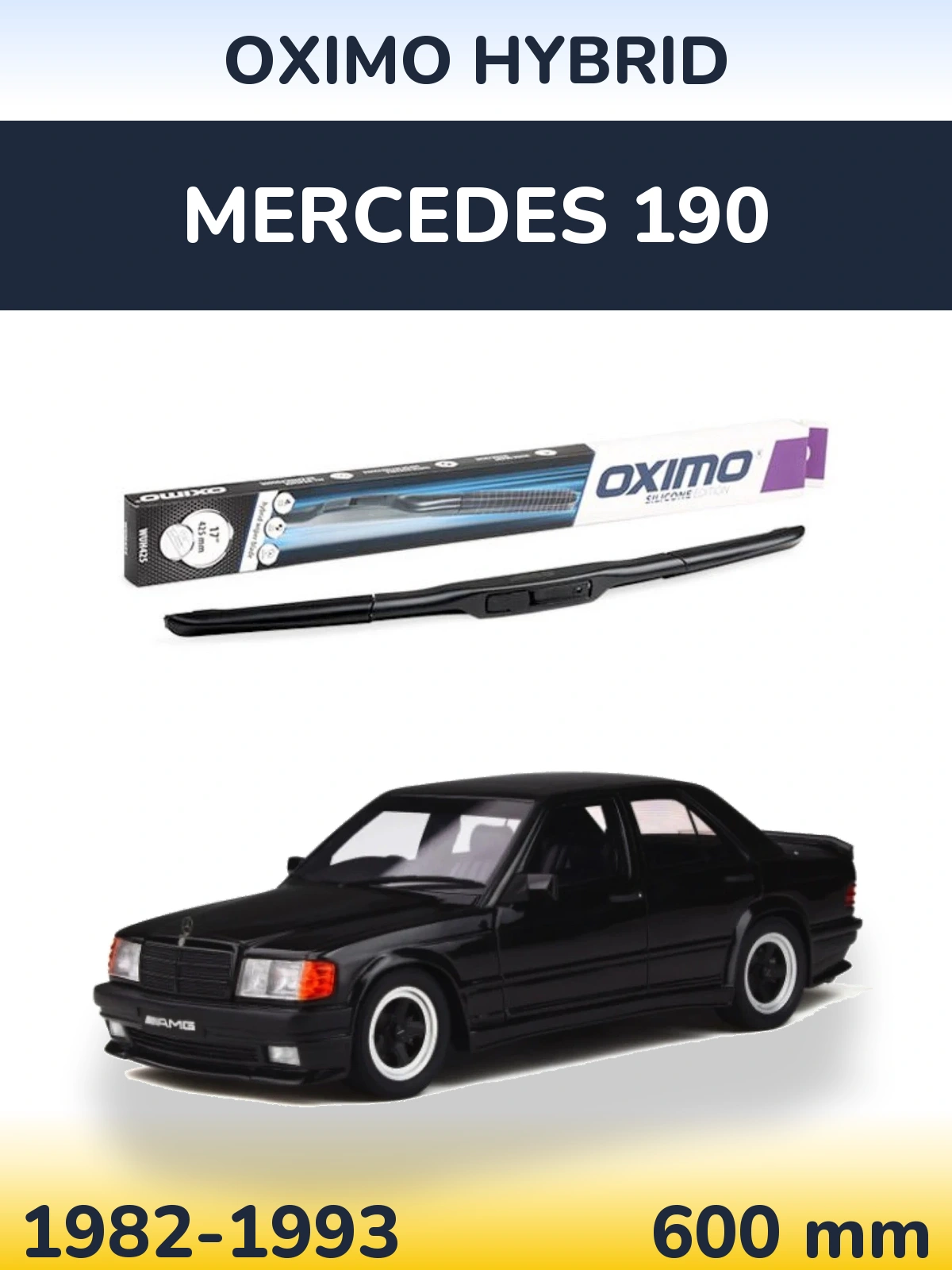 Přední stěrač Oximo Hybrid 600 mm pro Mercedes 190 1982-1993