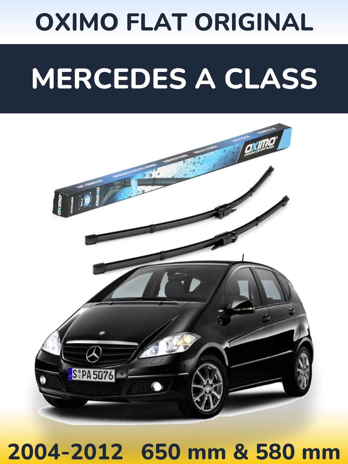 Sada předních stěračů Oximo Flat Original 650 a 580 mm pro Mercedes A Class 2004-2012