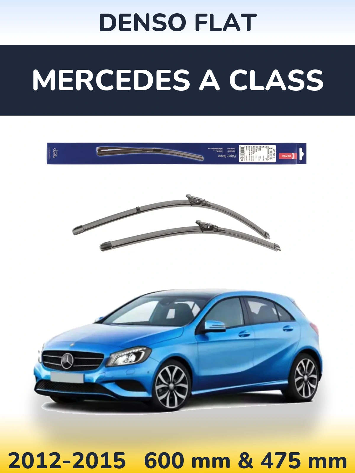 Sada předních stěračů Denso Flat 600 a 475 mm pro Mercedes A Class 2012-2015