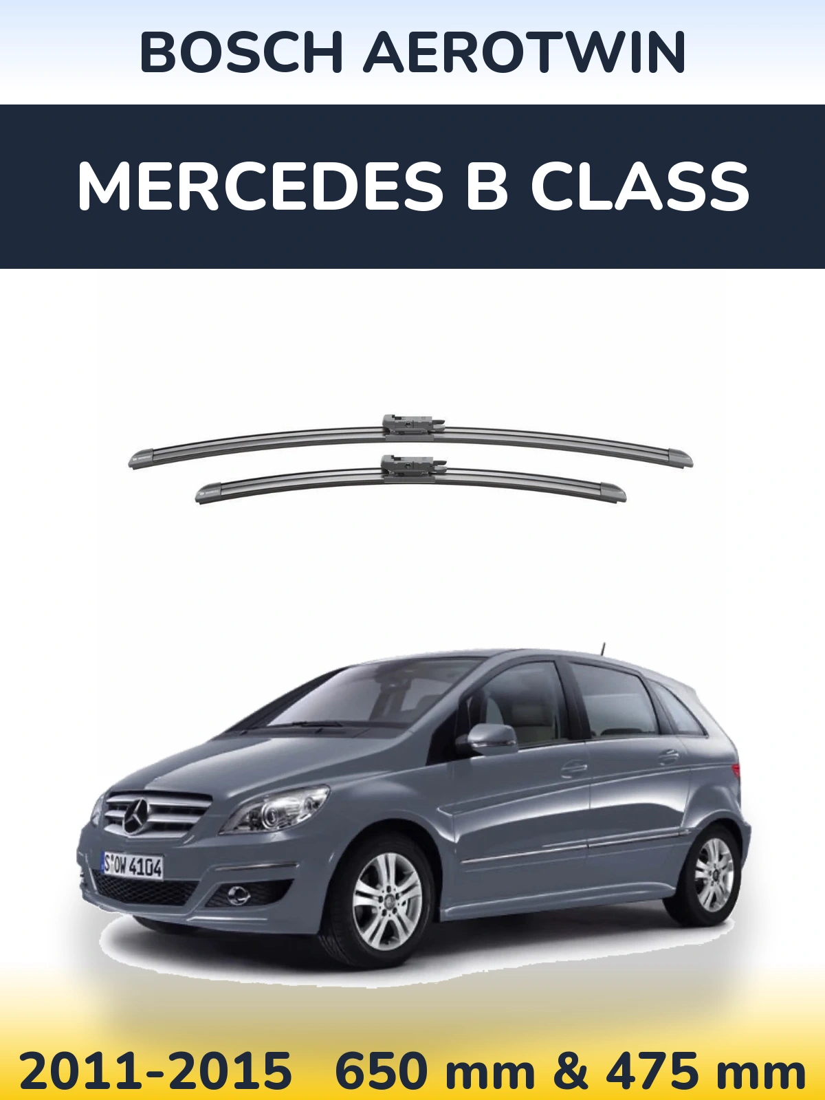 Sada předních stěračů BOSCH AeroTwin 650 a 475 mm pro Mercedes B Class 2011-2015