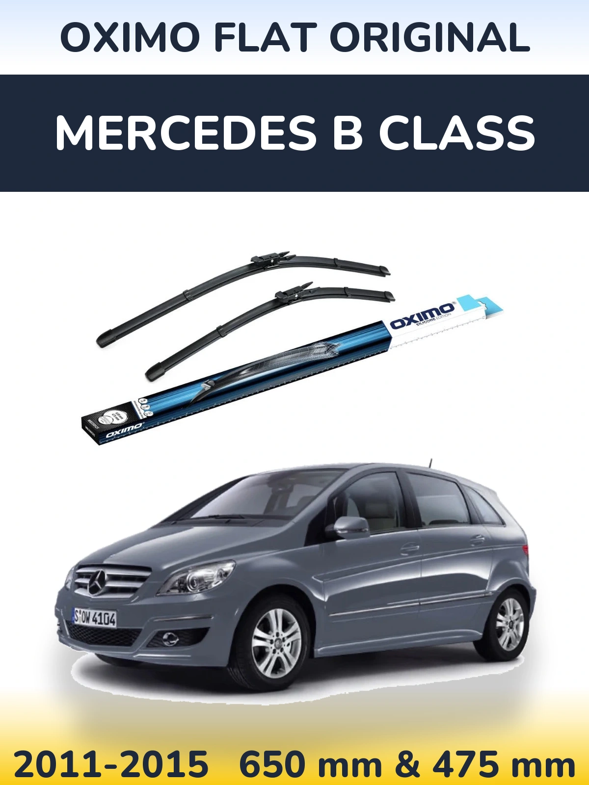 Sada předních stěračů Oximo Flat Original 650 a 475 mm pro Mercedes B Class 2011-2015