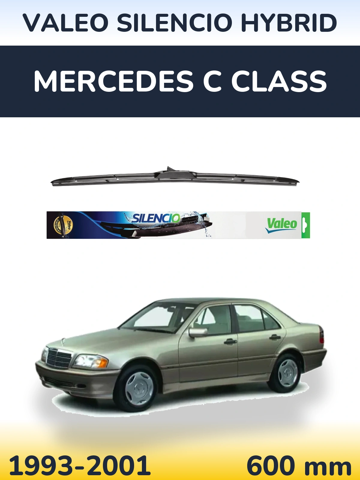 Přední stěrač Valeo Silencio Hybrid 600 mm pro Mercedes C Class 1993-2001