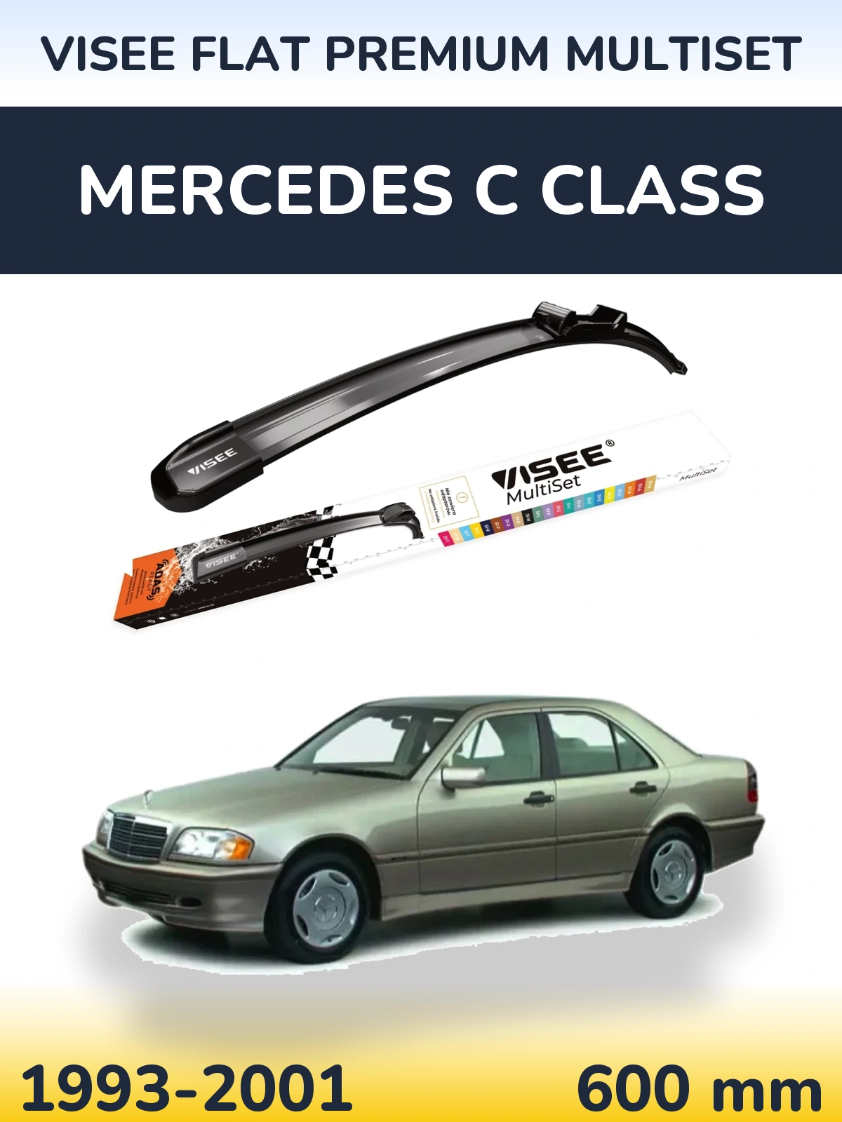 Přední stěrač VISEE FLAT PREMIUM MultiSet 600 mm pro Mercedes C Class 1993-2001