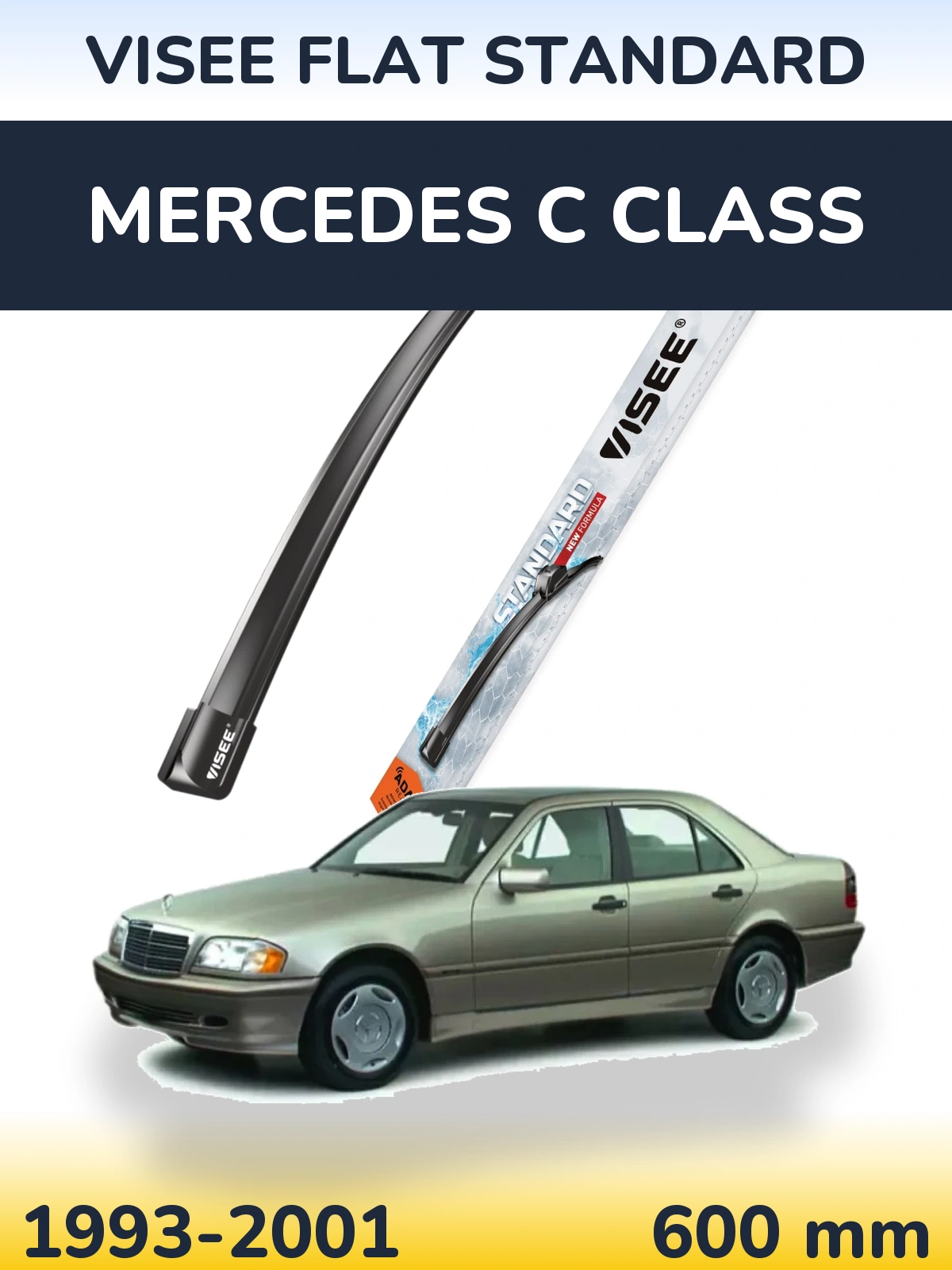 Přední stěrač VISEE FLAT STANDARD 600 mm pro Mercedes C Class 1993-2001
