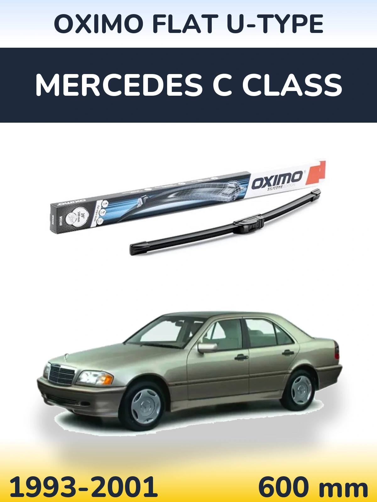 Přední stěrač Oximo Flat U-type 600 mm pro Mercedes C Class 1993-2001