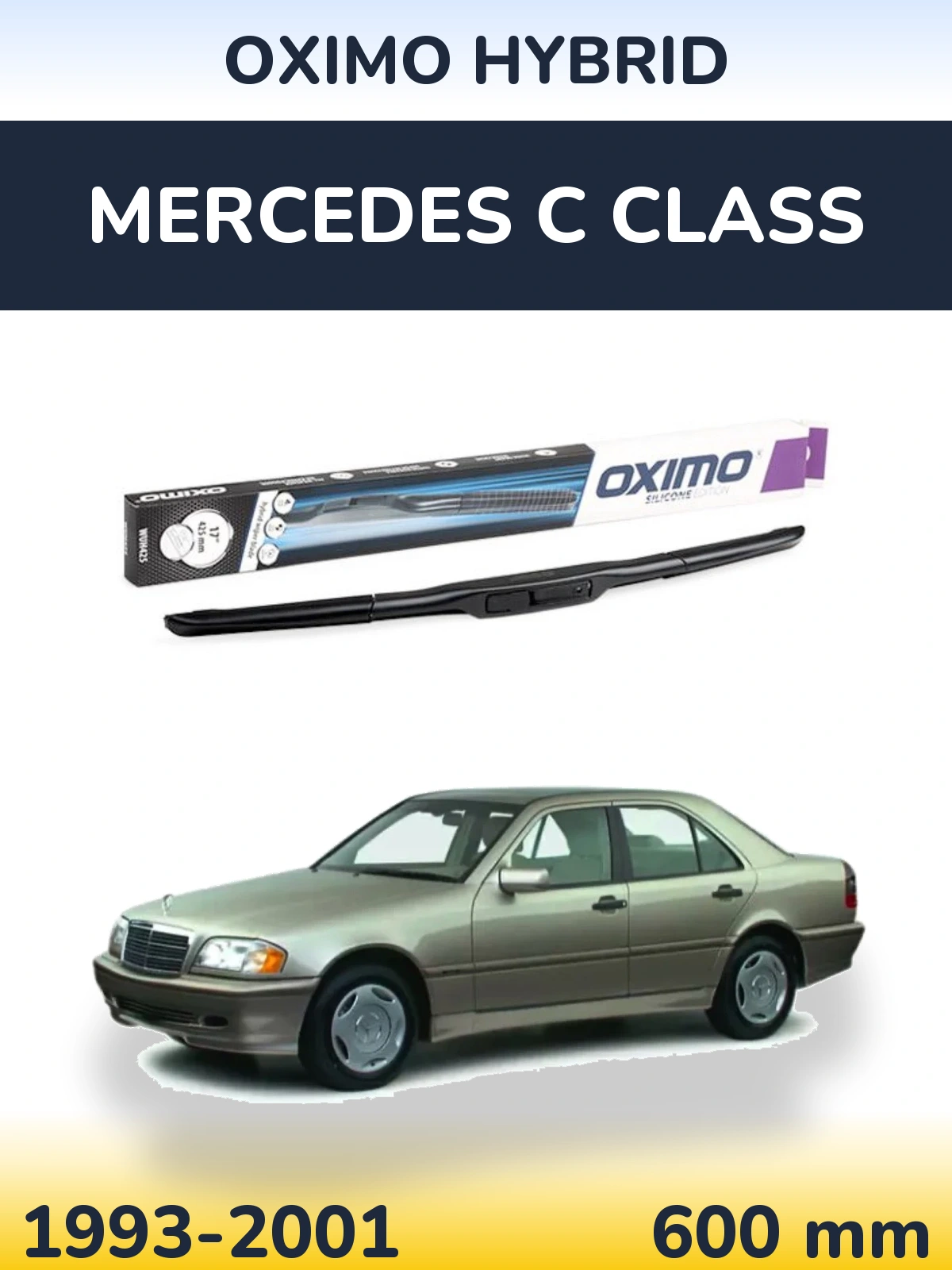 Přední stěrač Oximo Hybrid 600 mm pro Mercedes C Class 1993-2001