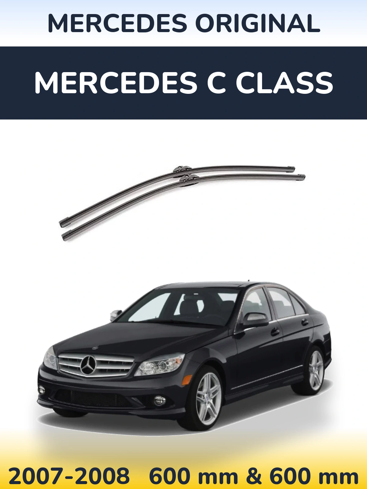 Sada předních stěračů Mercedes OEM Mercedes Original 600 a 600 mm pro Mercedes C Class 2007-2008