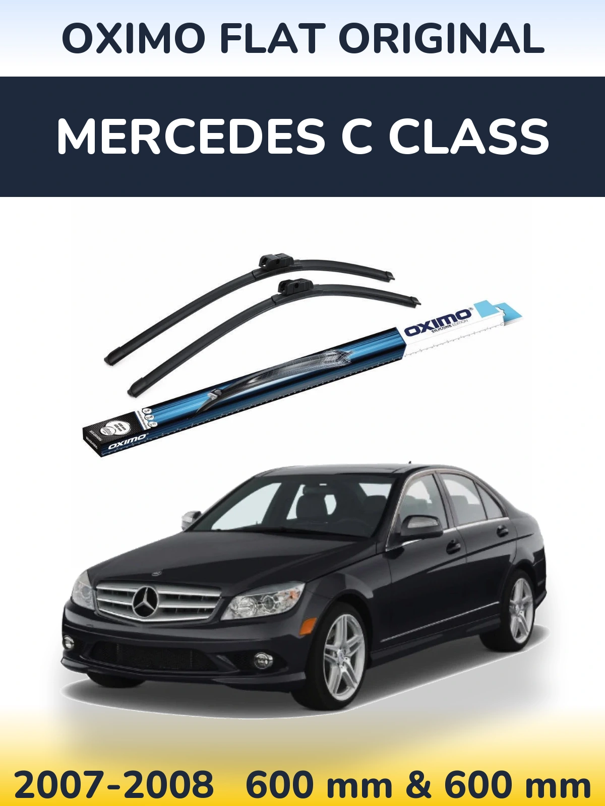 Sada předních stěračů Oximo Flat Original 600 a 600 mm pro Mercedes C Class 2007-2008