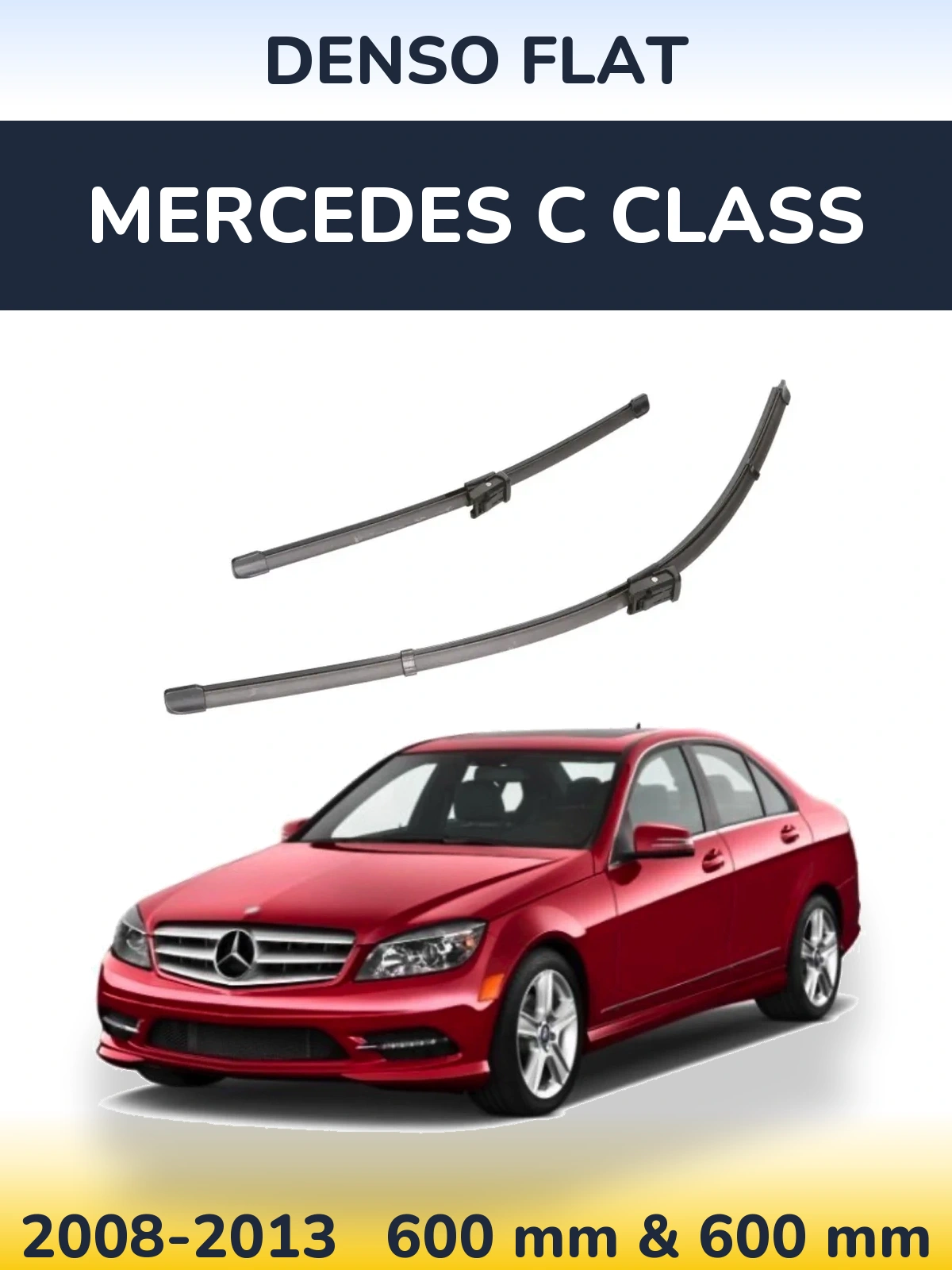 Sada předních stěračů Denso Flat 600 a 600 mm pro Mercedes C Class 2008-2013