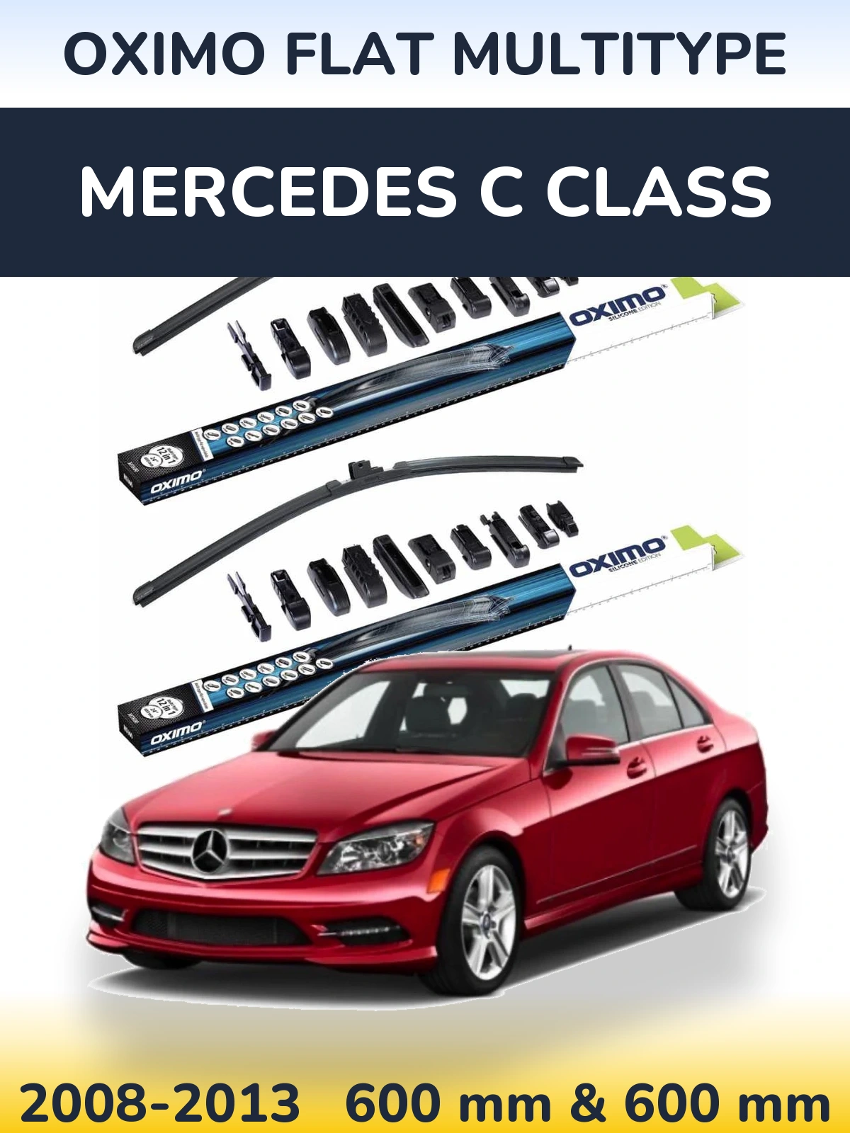 Sada předních stěračů Oximo Flat MultiType 600 a 600 mm pro Mercedes C Class 2008-2013