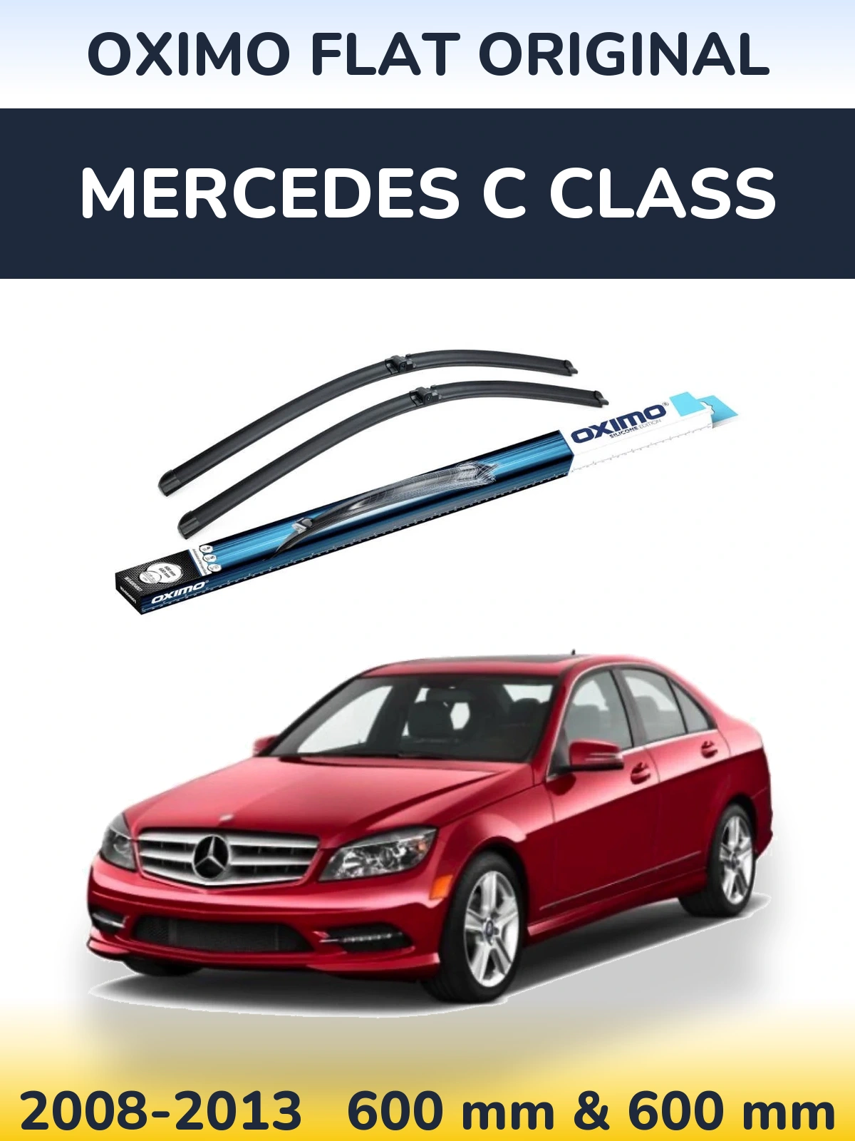 Комплект передніх щіток Oximo Flat Original 600 & 600 мм для Mercedes C Class 2008-2013