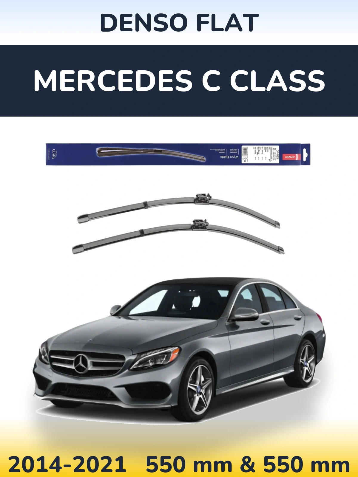 Sada předních stěračů Denso Flat 550 a 550 mm pro Mercedes C Class 2014-2021