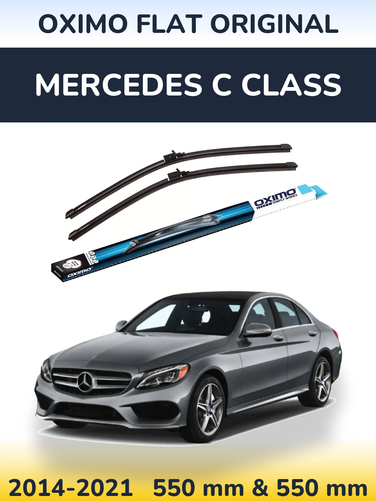 Sada předních stěračů Oximo Flat Original 550 a 550 mm pro Mercedes C Class 2014-2021