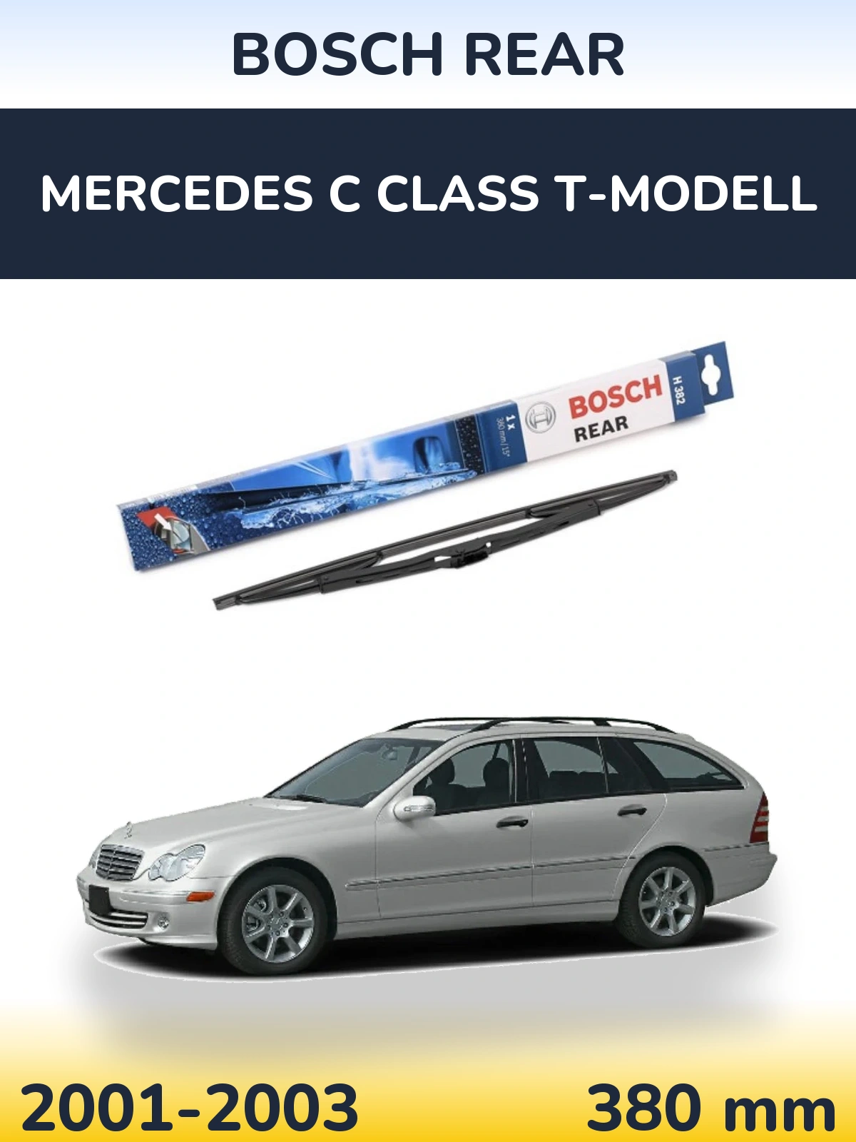 Задня щітка BOSCH Rear 380 мм для Mercedes C Class T-Модельl 2001-2003