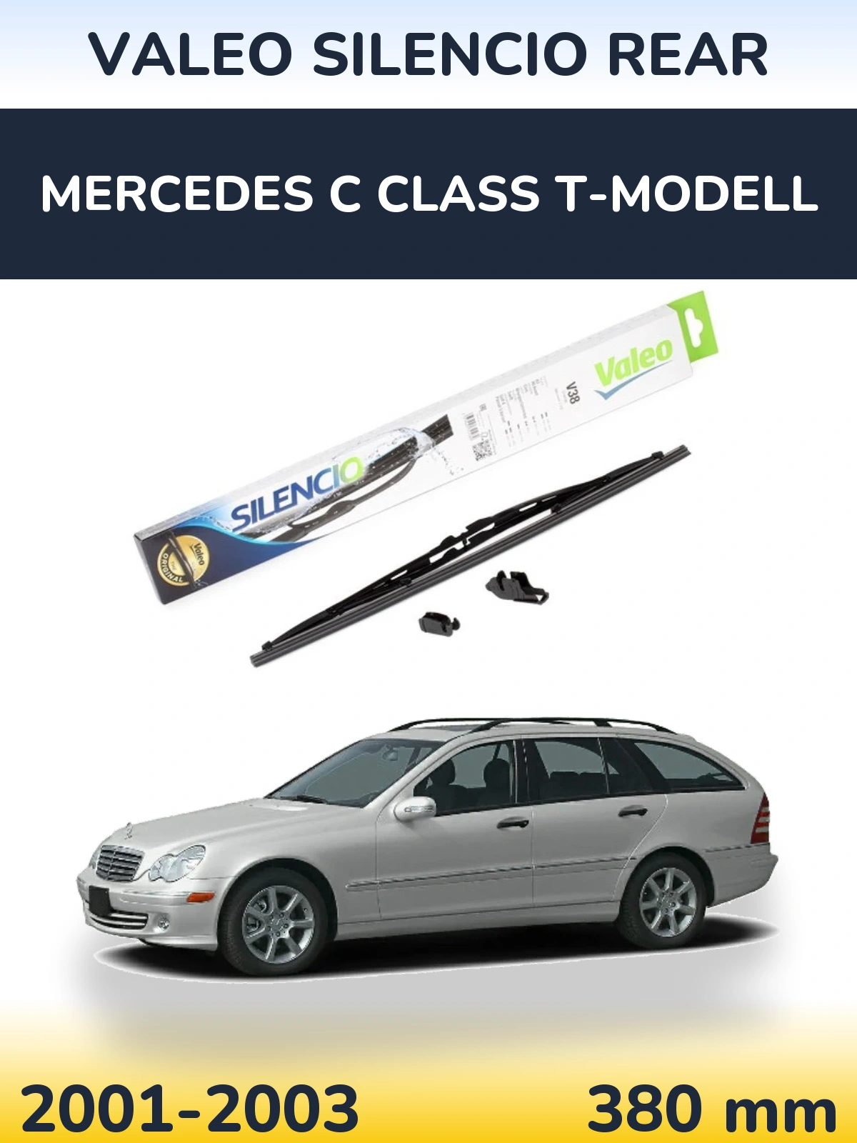 Zadní stěrač Valeo Silencio Rear 380 mm pro Mercedes C Class T-Modell 2001-2003