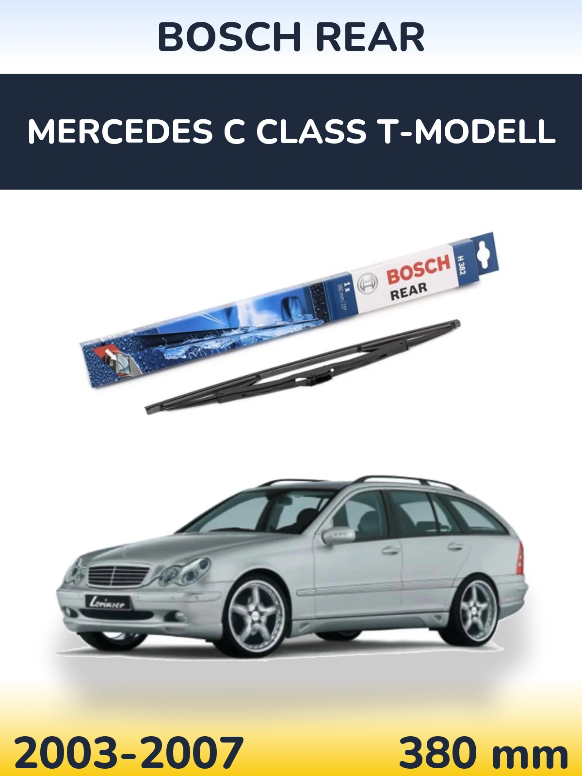 Zadní stěrač BOSCH Rear 380 mm pro Mercedes C Class T-Modell 2003-2007
