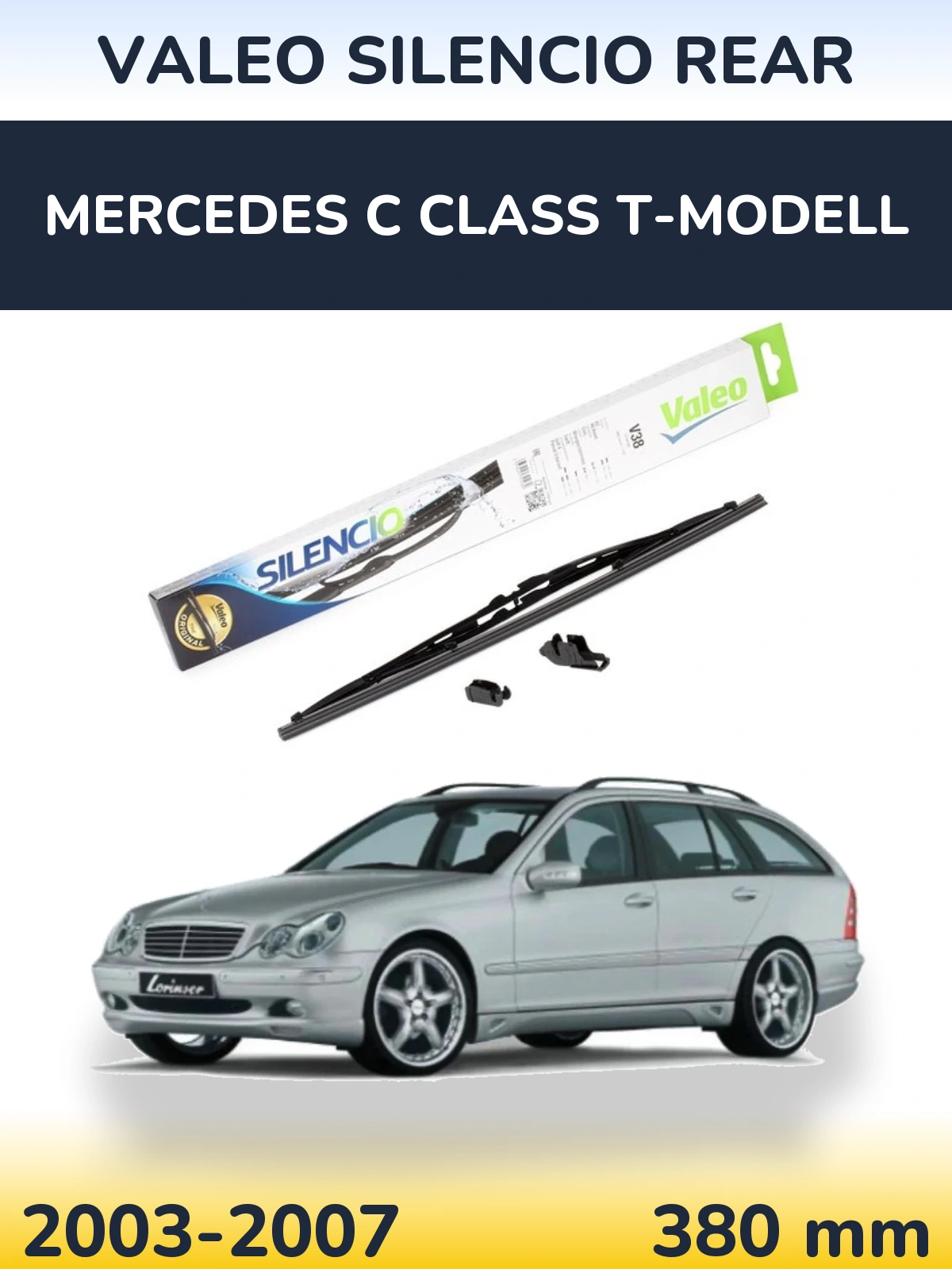 Zadní stěrač Valeo Silencio Rear 380 mm pro Mercedes C Class T-Modell 2003-2007