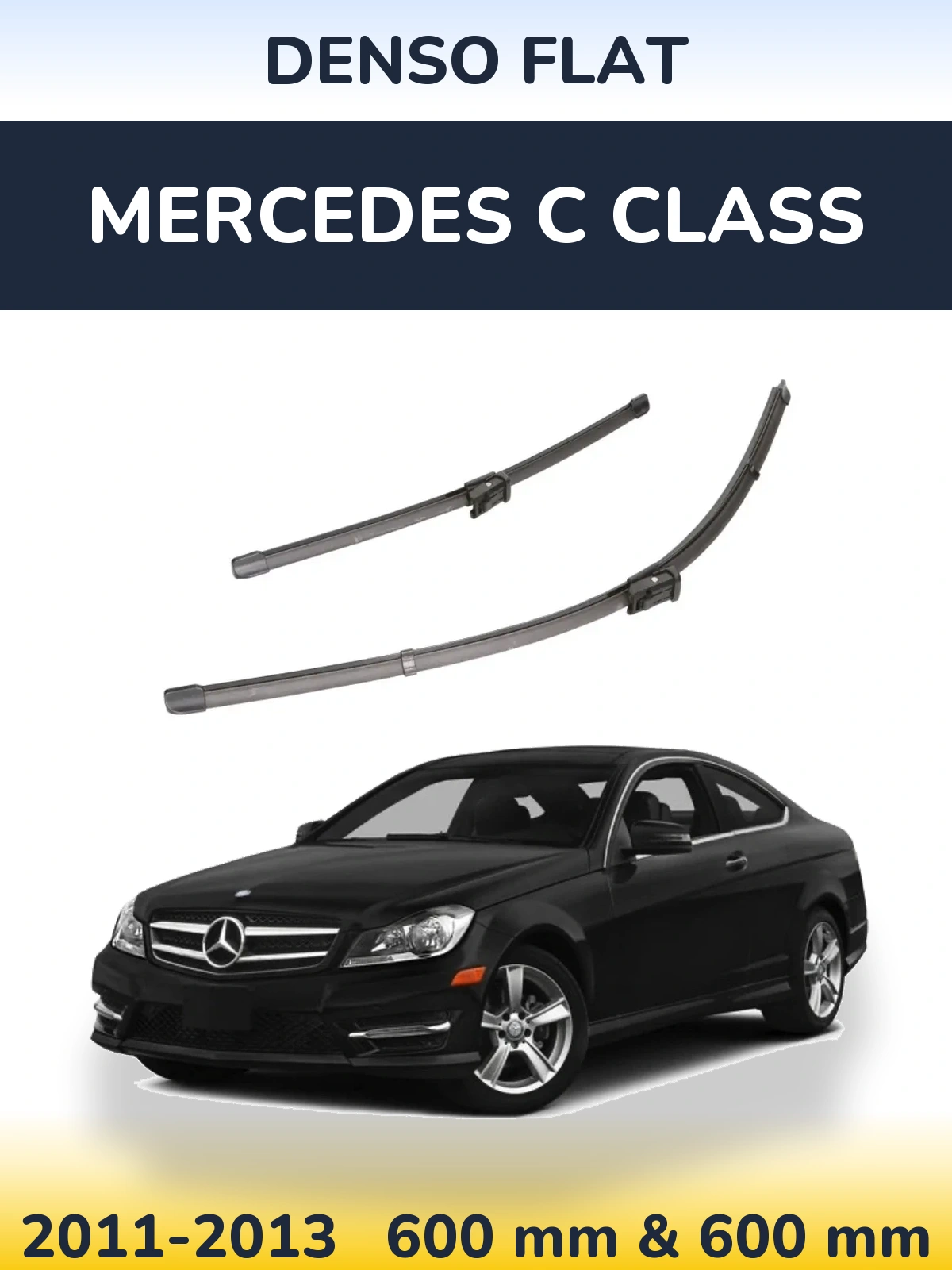Sada předních stěračů Denso Flat 600 a 600 mm pro Mercedes C Class 2011-2013