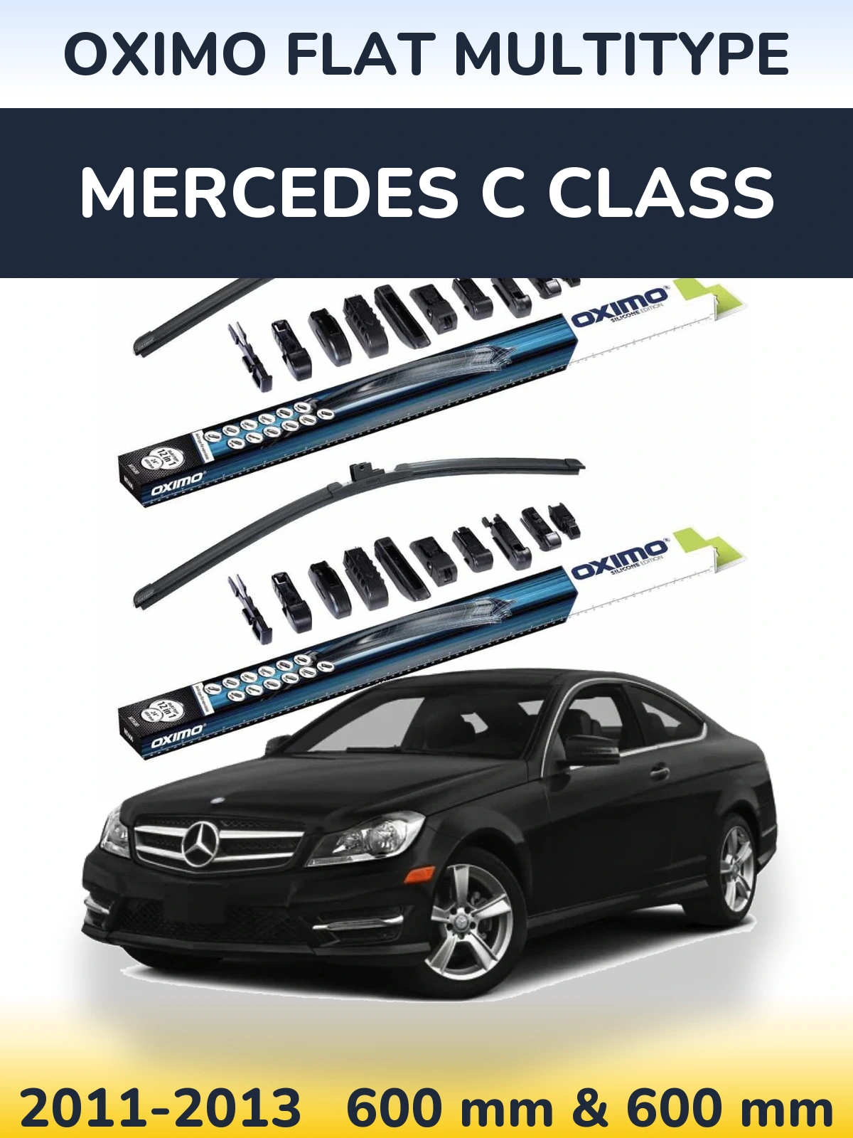 Sada předních stěračů Oximo Flat MultiType 600 a 600 mm pro Mercedes C Class 2011-2013