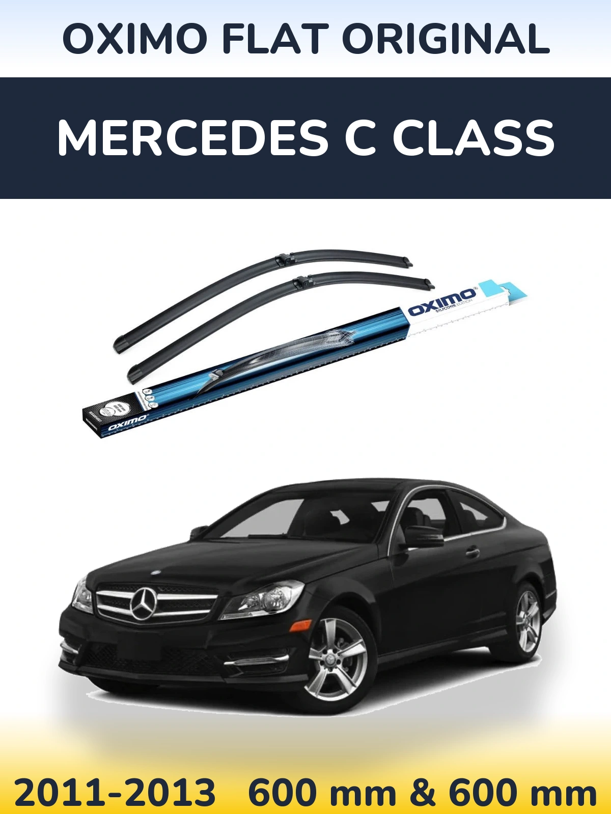 Sada předních stěračů Oximo Flat Original 600 a 600 mm pro Mercedes C Class 2011-2013