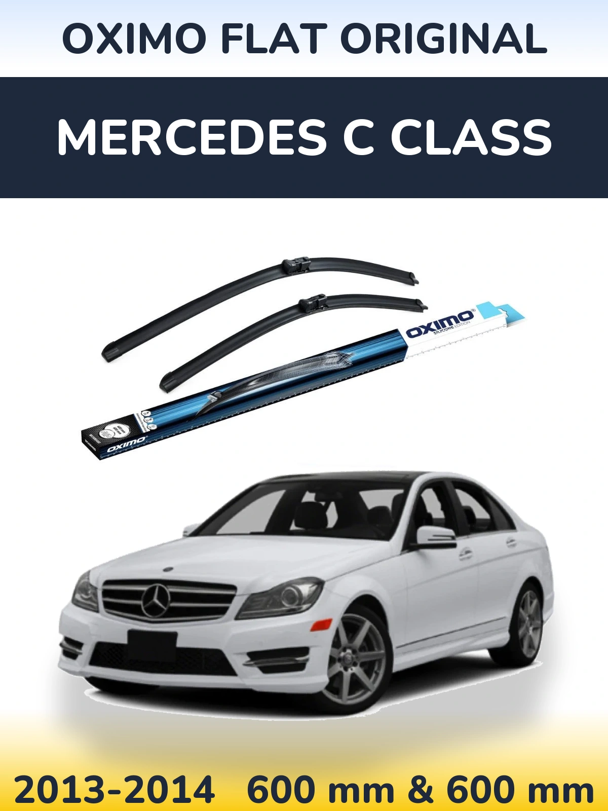 Комплект передніх щіток Oximo Flat Original 600 & 600 мм для Mercedes C Class 2013-2014