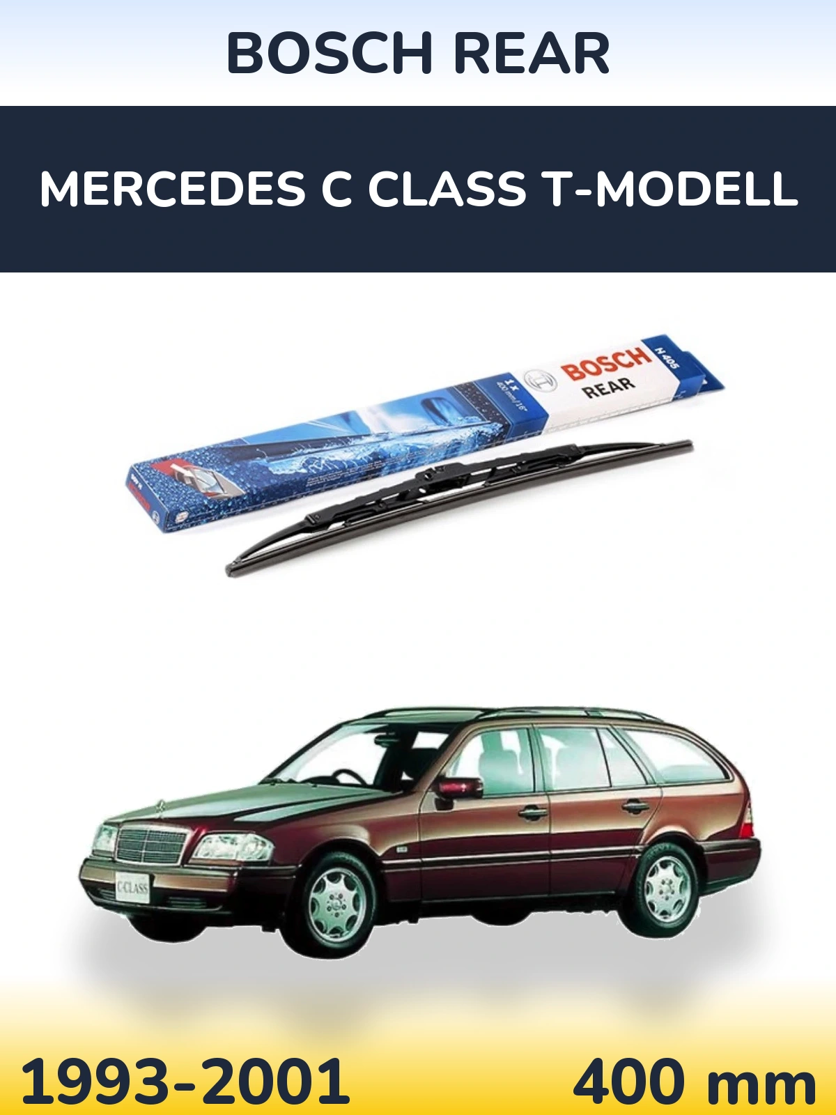 Zadní stěrač BOSCH Rear 380 mm pro Mercedes C Class T-Modell 1993-2001