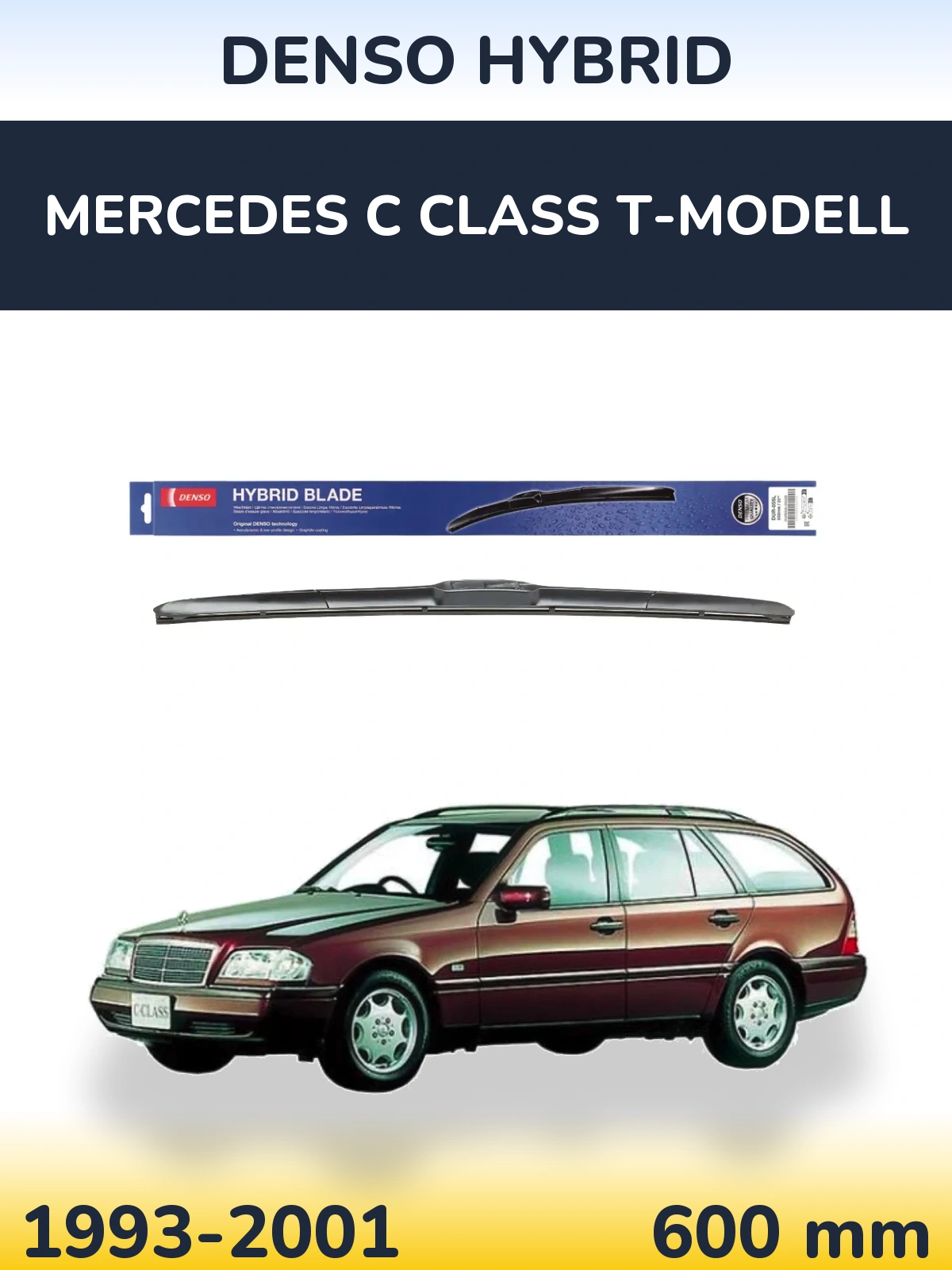 Přední stěrač Denso Hybrid 600 mm pro Mercedes C Class T-Modell 1993-2001