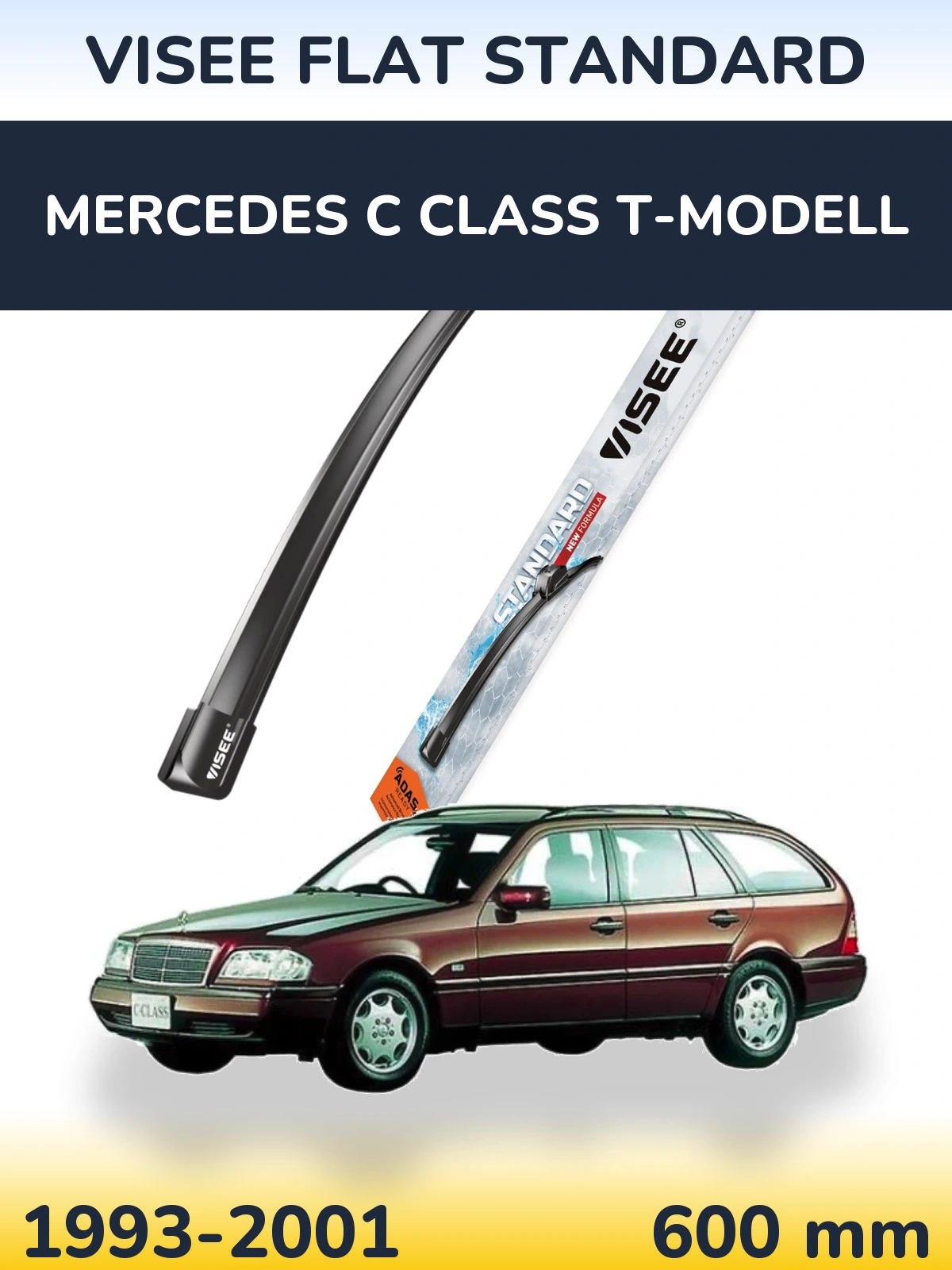 Přední stěrač VISEE FLAT STANDARD 600 mm pro Mercedes C Class T-Modell 1993-2001