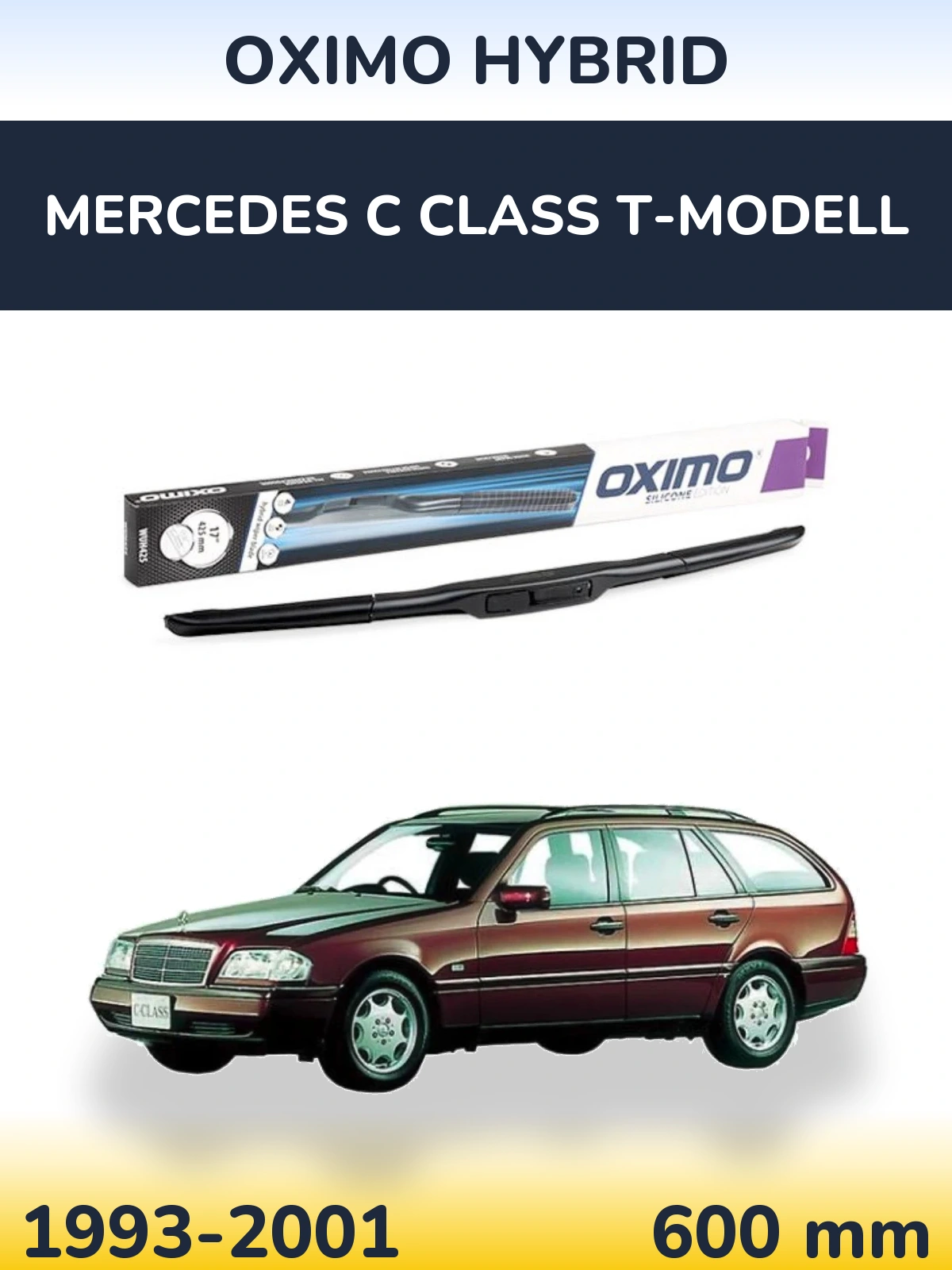 Přední stěrač Oximo Hybrid 600 mm pro Mercedes C Class T-Modell 1993-2001