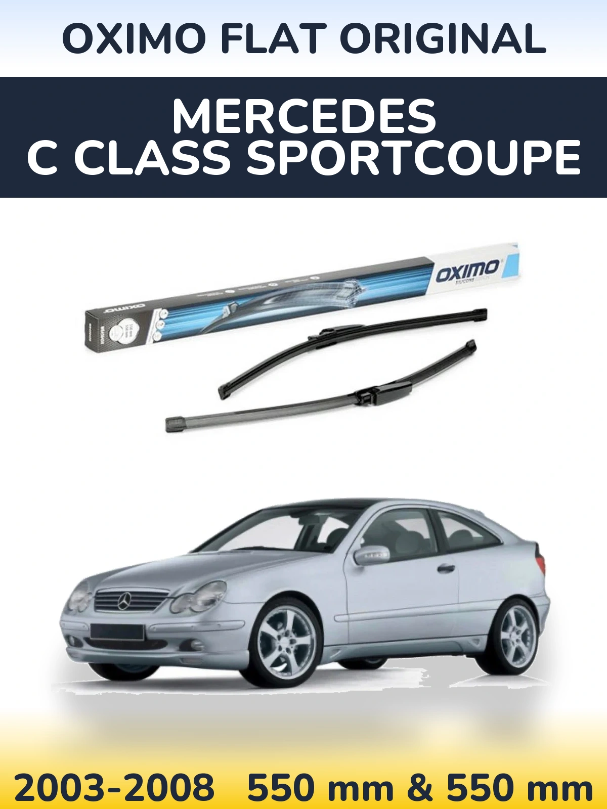 Sada předních stěračů Oximo Flat Original 550 a 550 mm pro Mercedes C Class Sportcoupe 2003-2008
