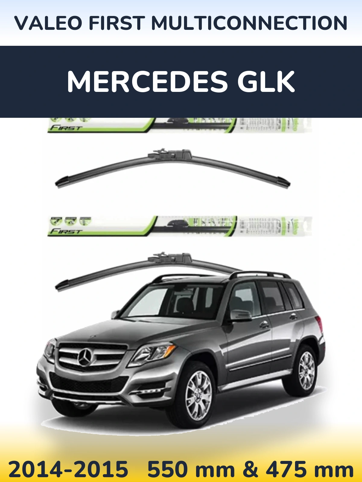 Sada předních stěračů Valeo First MultiConnection 550 a 475 mm pro Mercedes GLK 2014-2015