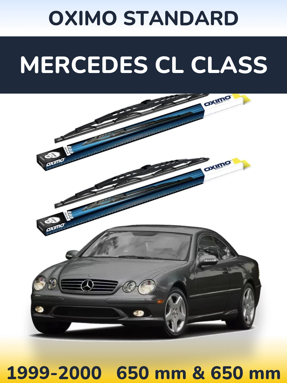 Sada předních stěračů Oximo Standard 650 a 650 mm pro Mercedes CL Class 1999-2000