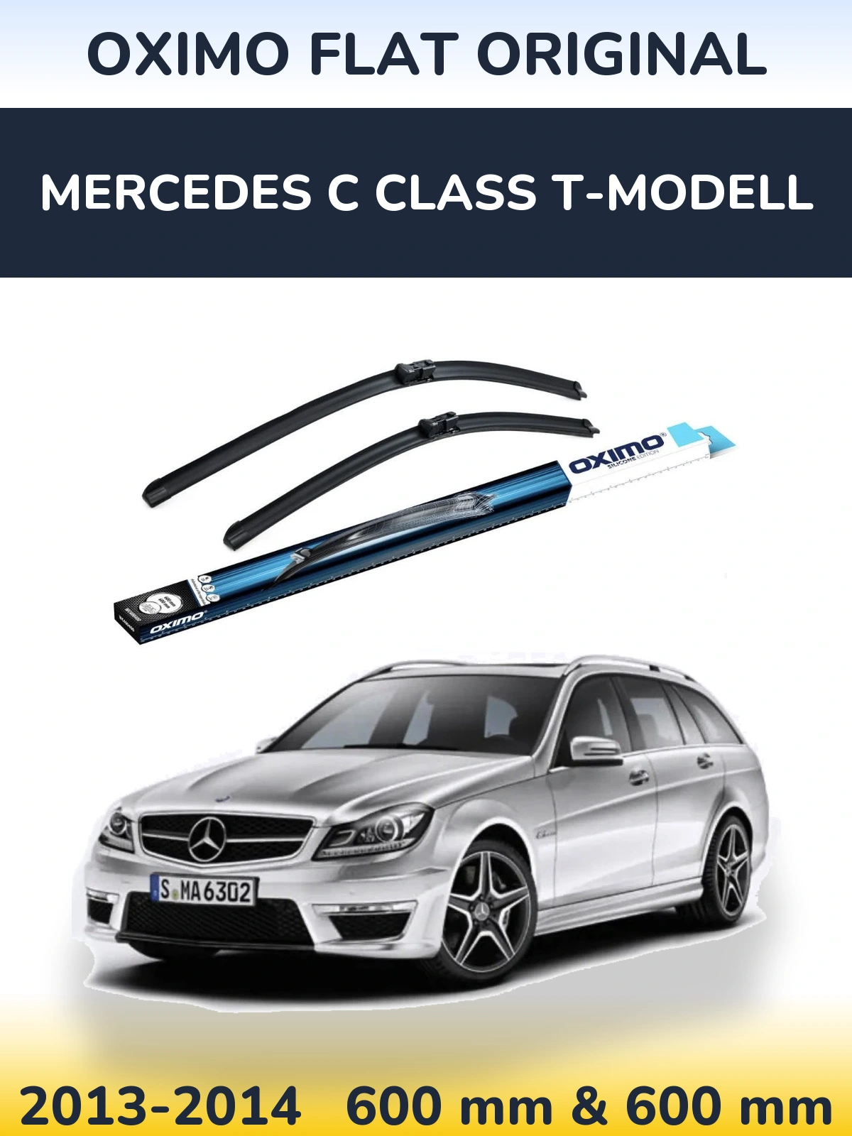 Комплект передніх щіток Oximo Flat Original 600 & 600 мм для Mercedes C Class T-Модельl 2013-2014