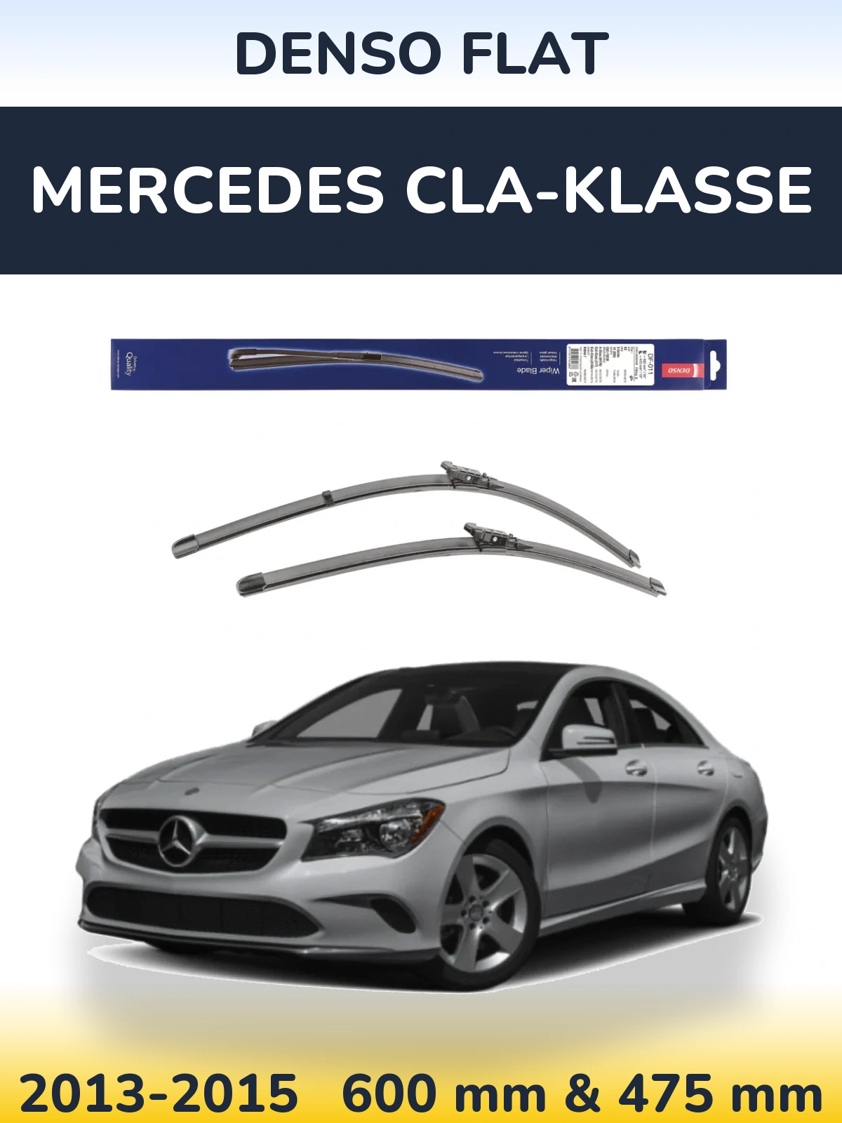 Sada předních stěračů Denso Flat 600 a 475 mm pro Mercedes CLA-Klasse 2013-2015