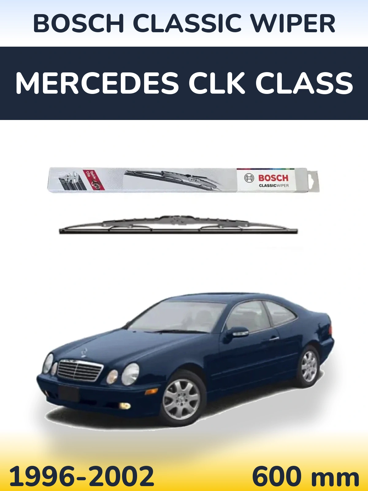 Přední stěrač BOSCH Classic Wiper 600 mm pro Mercedes CLK Class 1996-2002