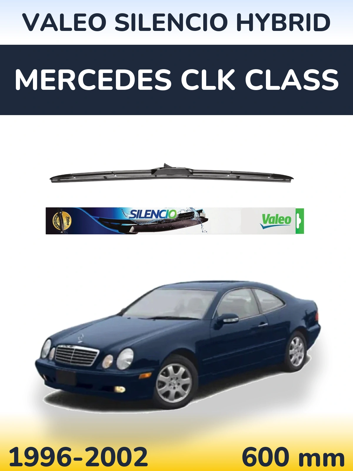 Передня щітка Valeo Silencio Hybrid 600 мм для Mercedes CLK Class 1996-2002