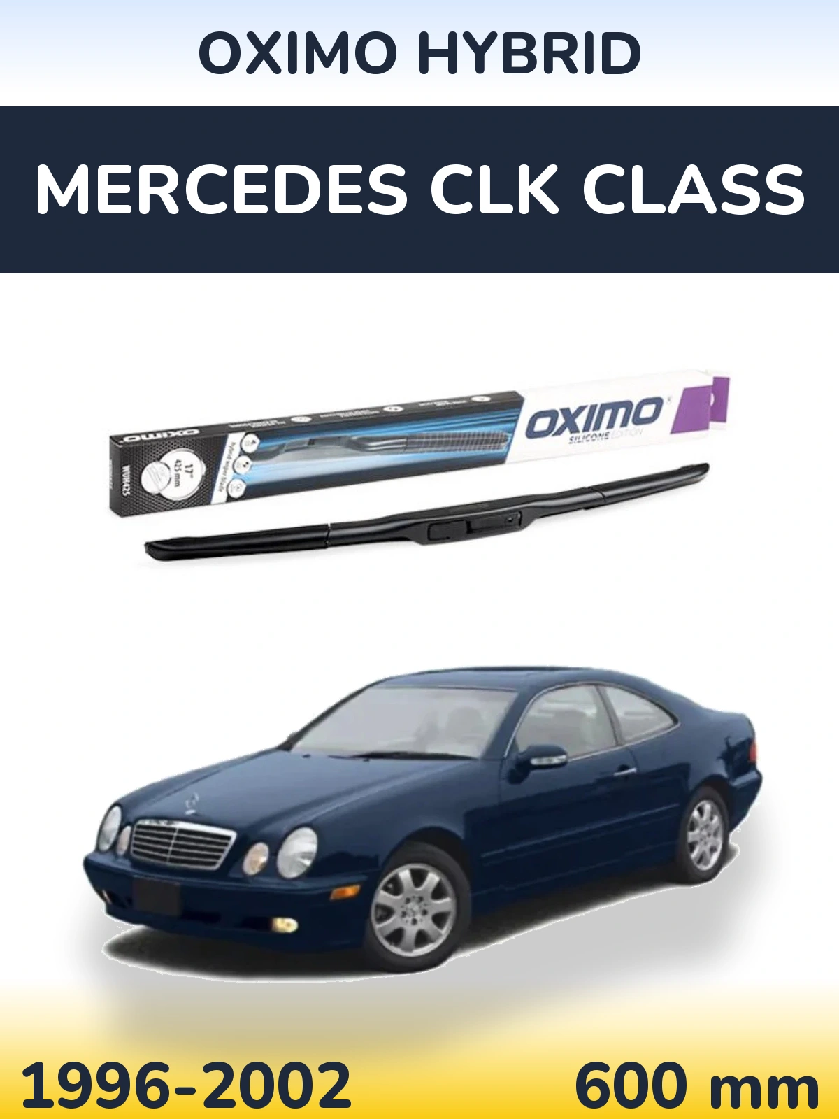 Передня щітка Oximo Hybrid 600 мм для Mercedes CLK Class 1996-2002