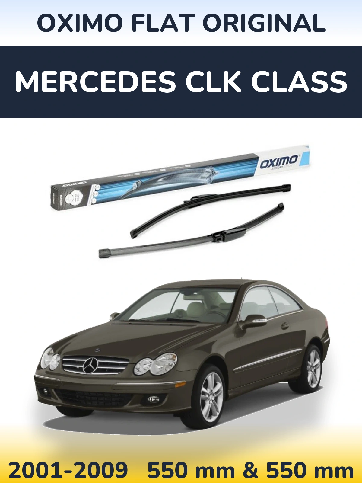 Sada předních stěračů Oximo Flat Original 550 a 550 mm pro Mercedes CLK Class 2001-2009