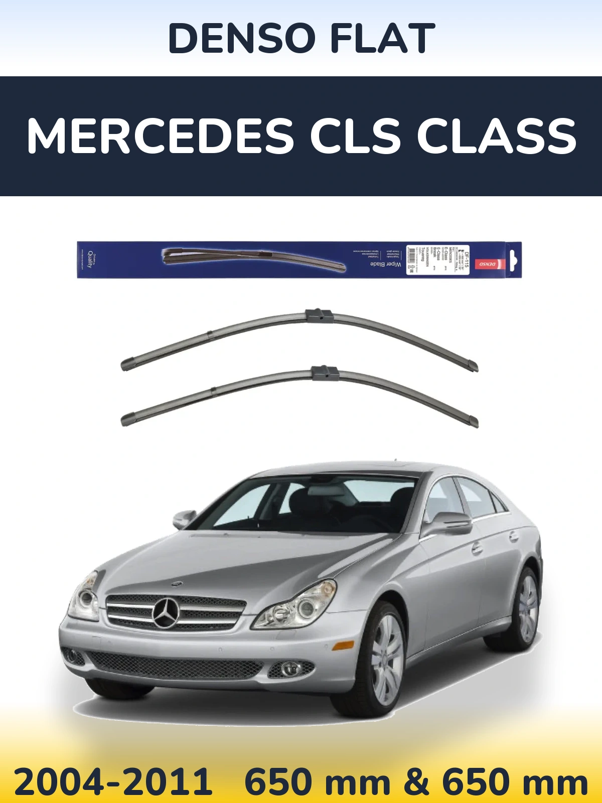 Sada předních stěračů Denso Flat 650 a 650 mm pro Mercedes CLS Class 2004-2011