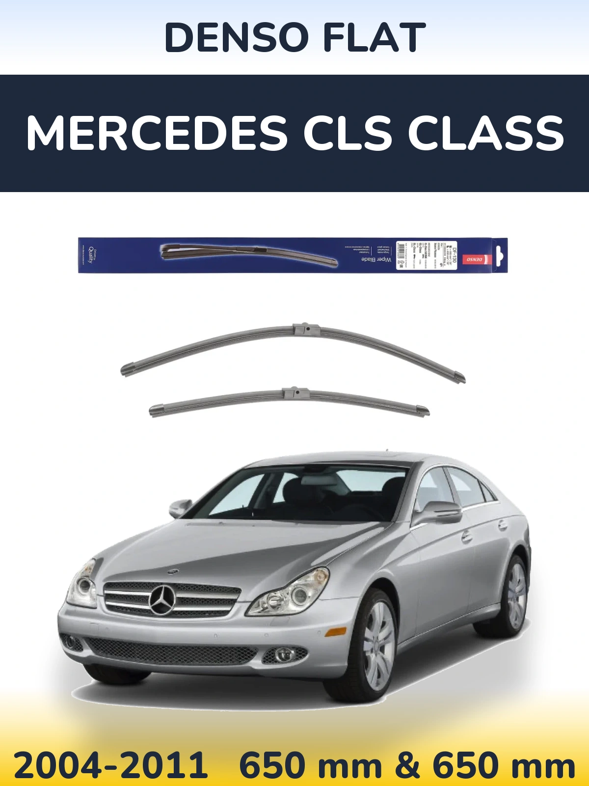 Комплект передніх щіток Denso Flat 650 & 650 мм для Mercedes CLS Class 2004-2011