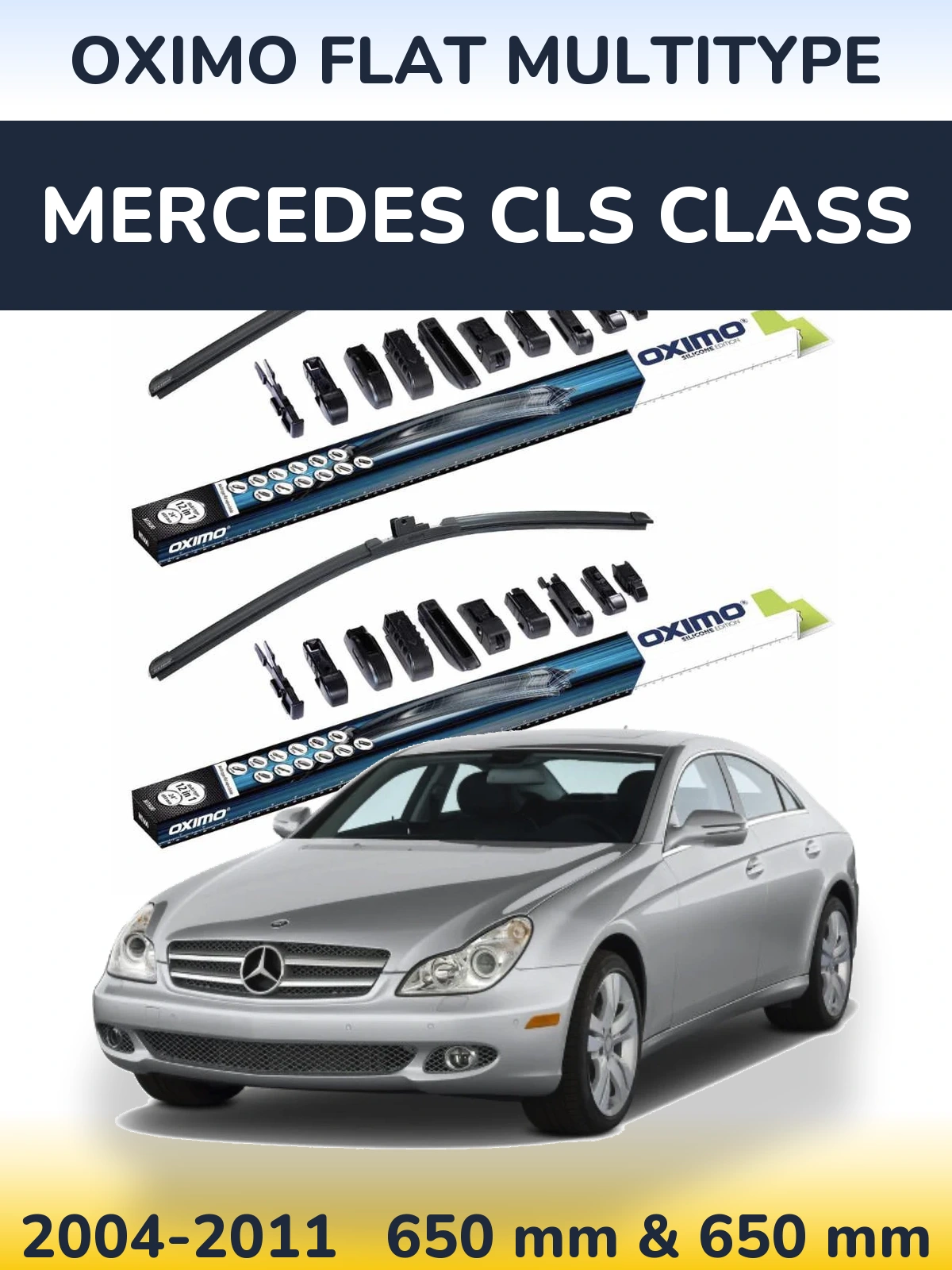 Sada předních stěračů Oximo Flat MultiType 650 a 650 mm pro Mercedes CLS Class 2004-2011