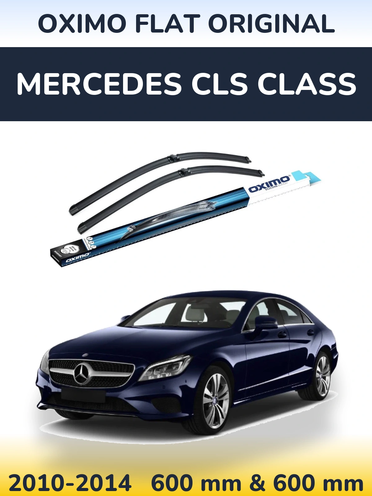 Комплект передніх щіток Oximo Flat Original 600 & 600 мм для Mercedes CLS Class 2010-2014