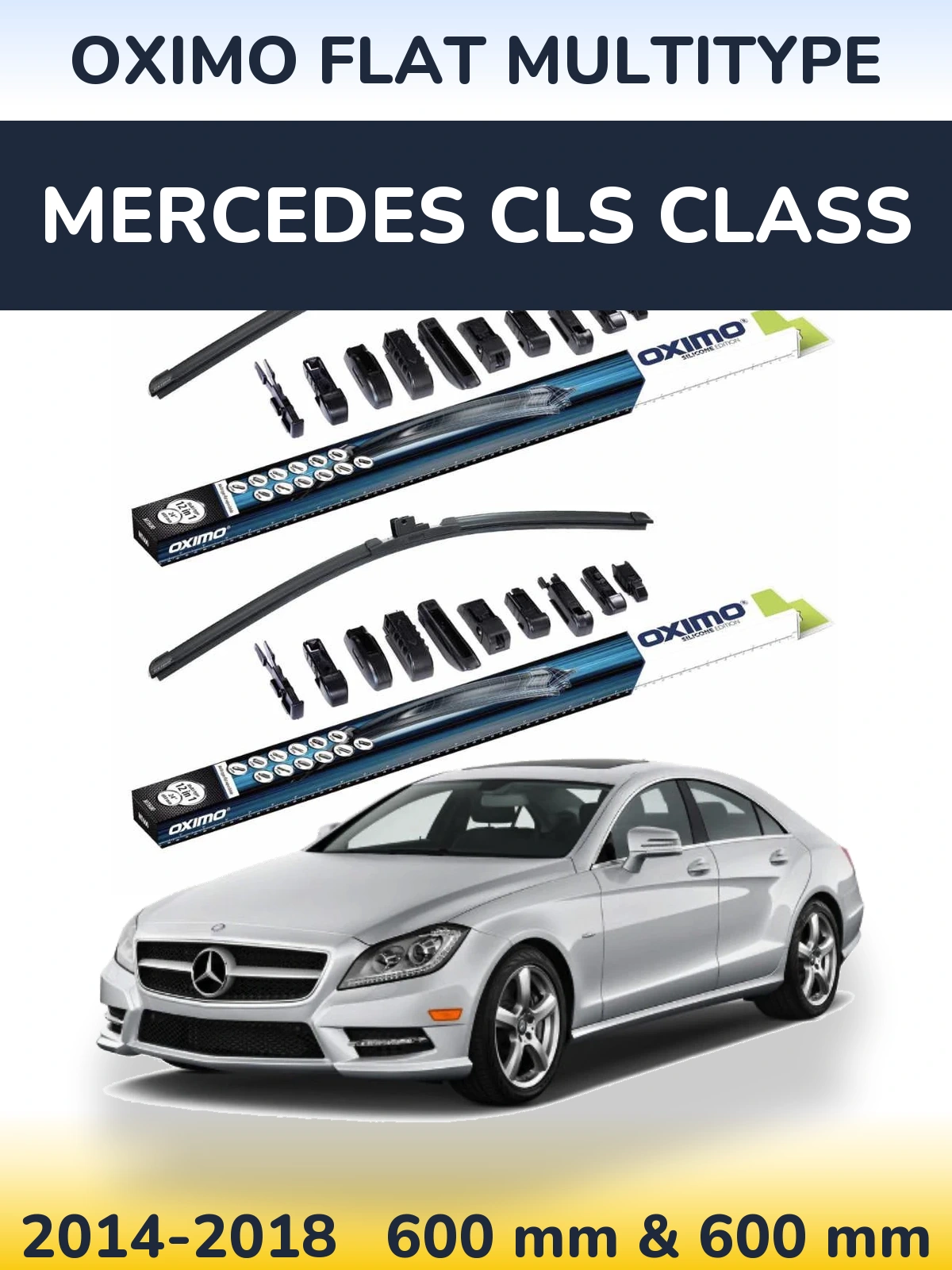 Sada předních stěračů Oximo Flat MultiType 600 a 600 mm pro Mercedes CLS Class 2014-2018